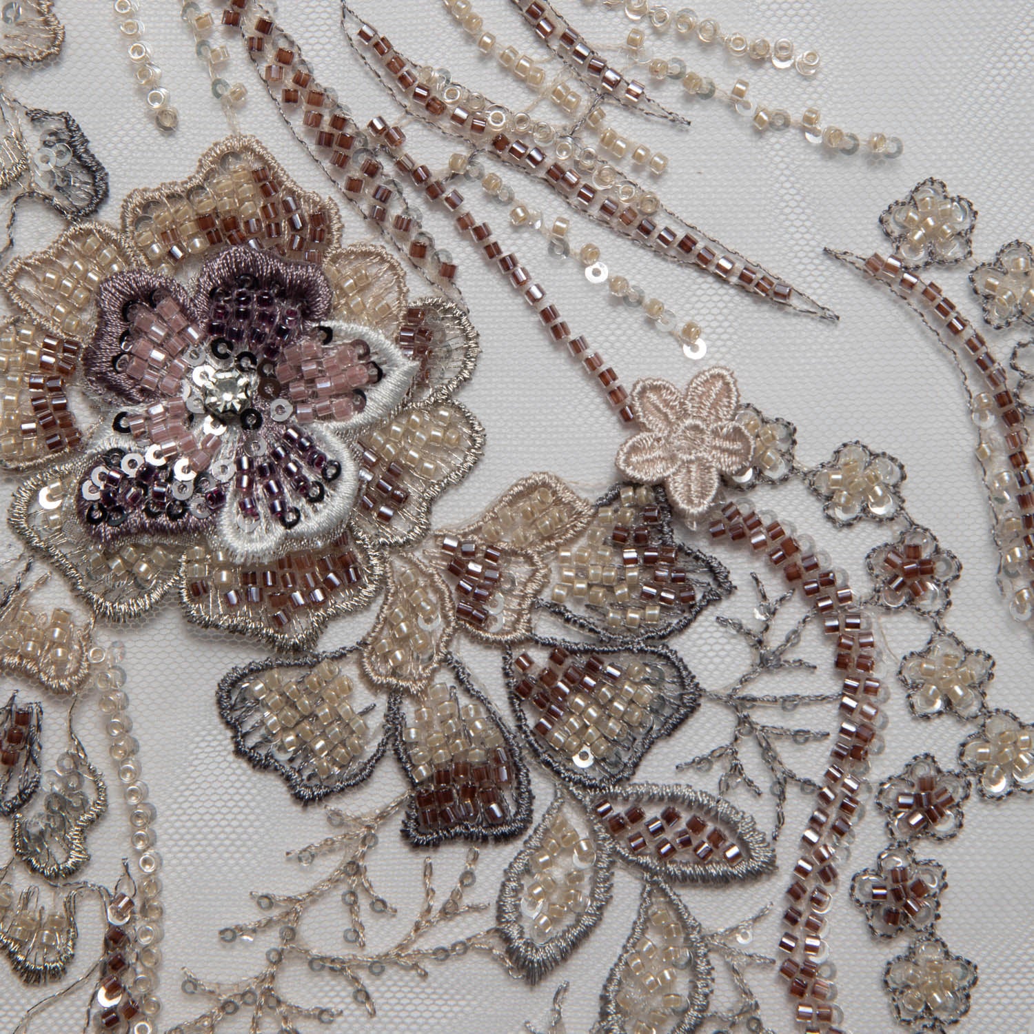 Tulle Lace Fabric Embroidered with Incredible Floral Design 52" Wide | Exquisite Fabric