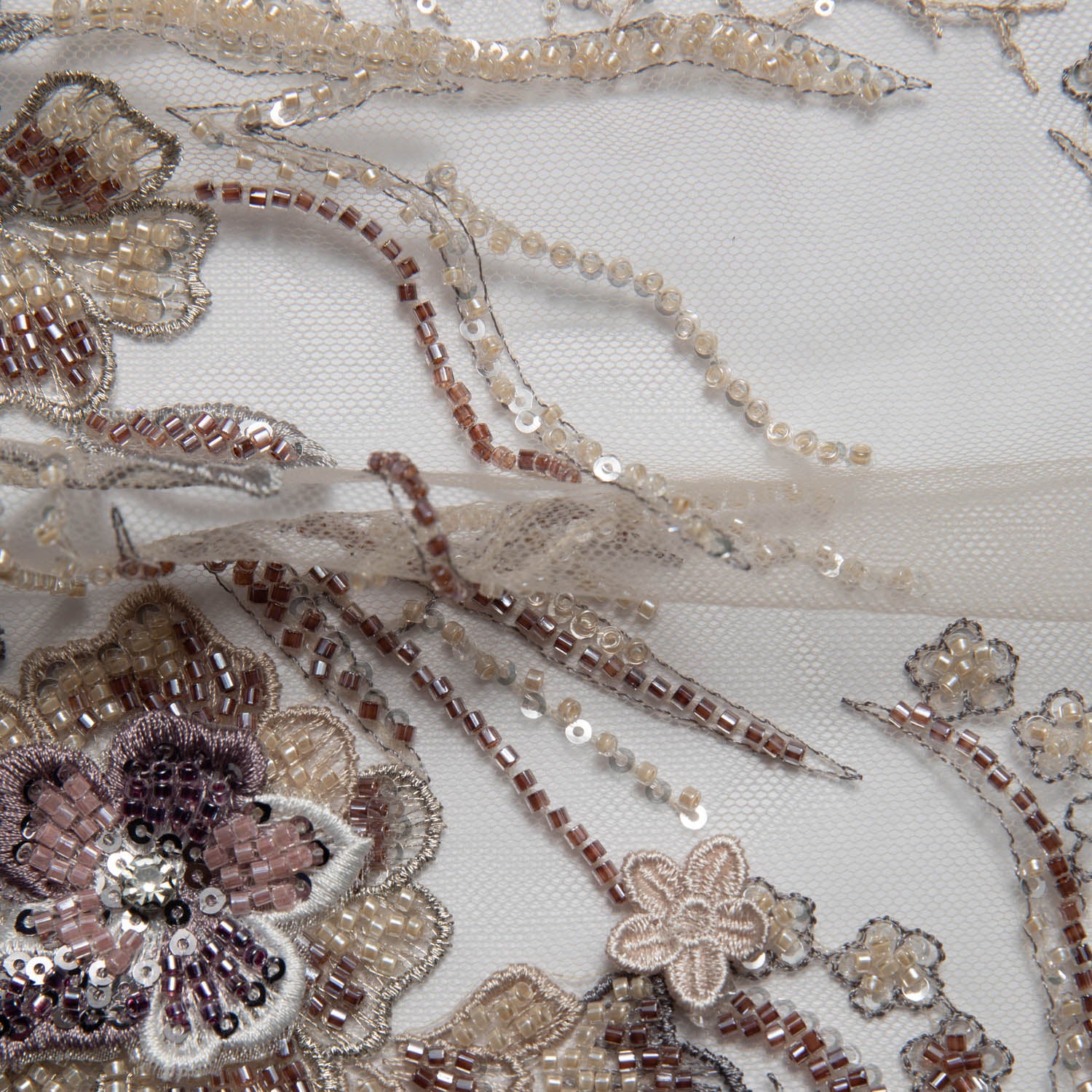 Tulle Lace Fabric Embroidered with Incredible Floral Design 52" Wide | Exquisite Fabric