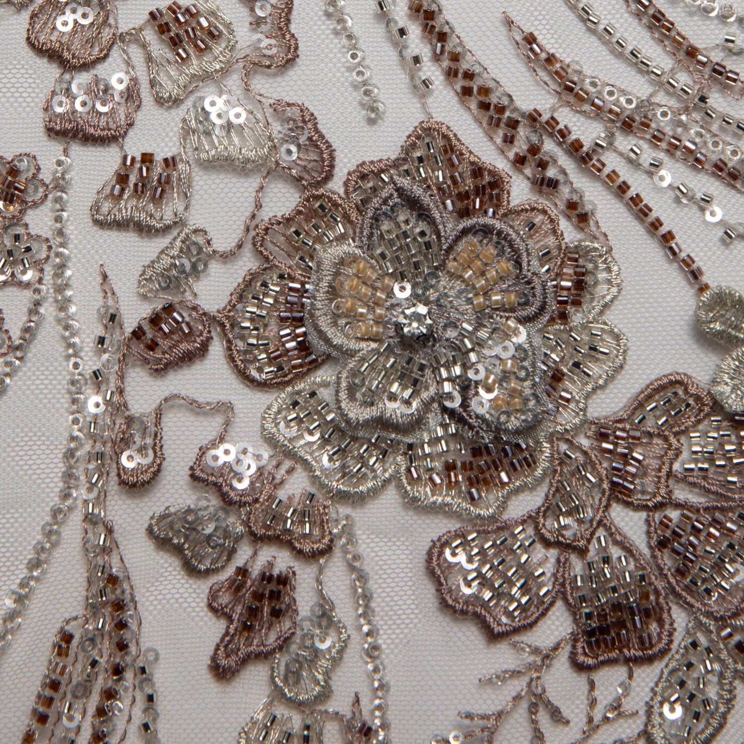 Tulle Lace Fabric Embroidered with Incredible Floral Design 52" Wide | Exquisite Fabric
