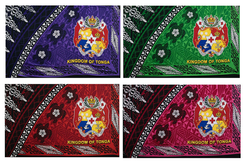 Kingdom of Tonga Seal Turtle Plumeria Sarong | Islands Fabric