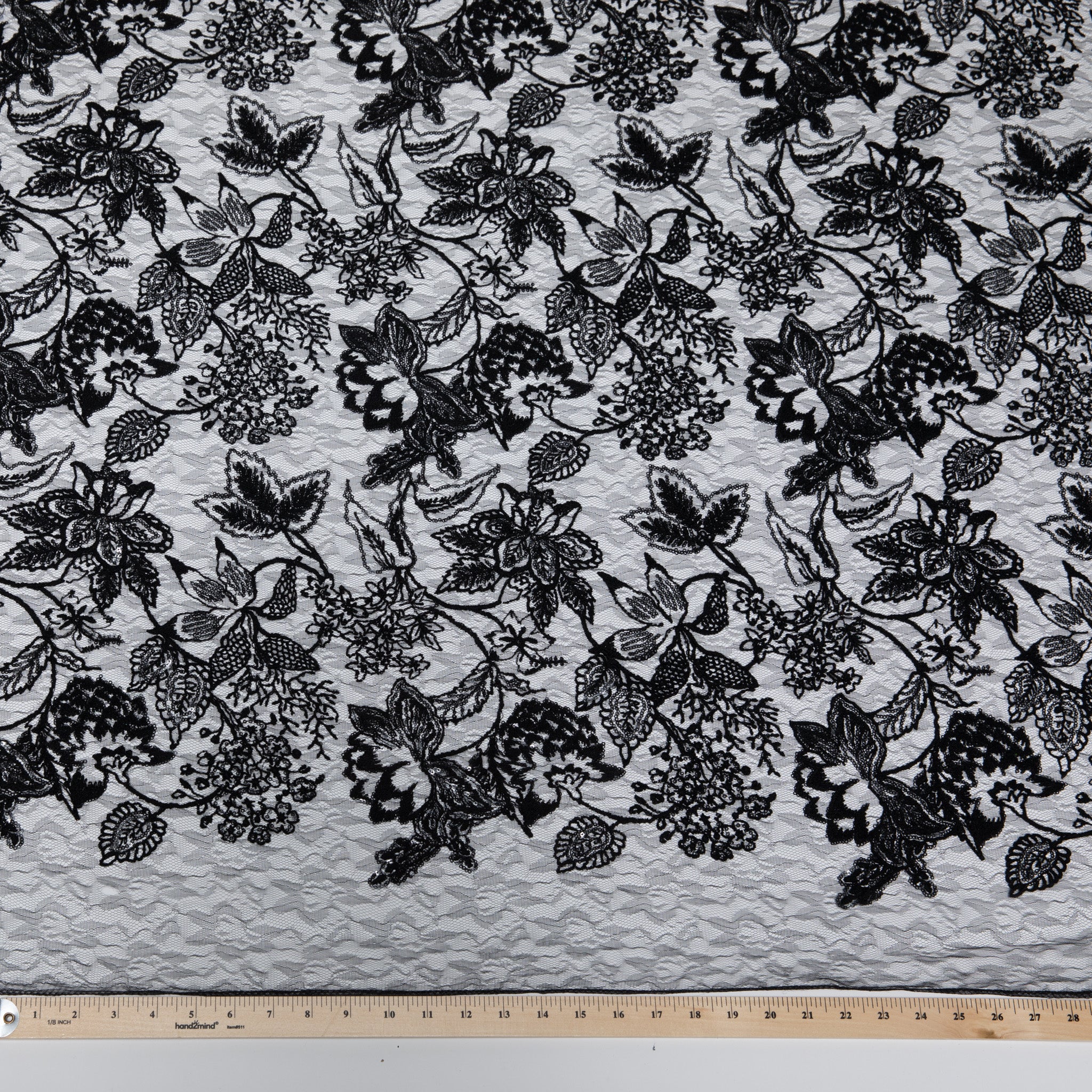 Tulle Lace Fabric Embroidered W/Sequins and Incredible Ornate Design 50" Wide | Exquisite Fabric
