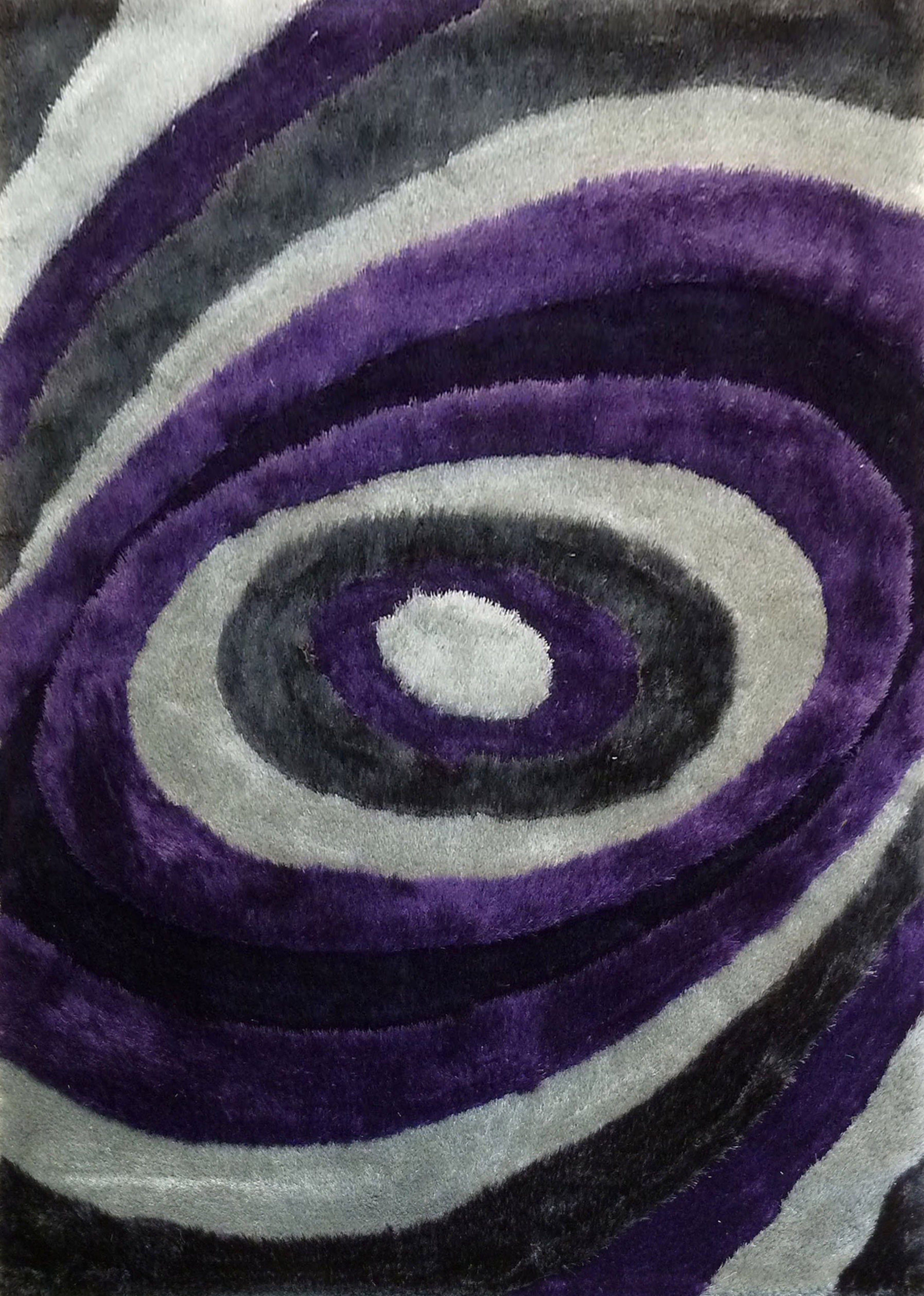 Soft Plush Fluffy Circle Design Shag Area Rug/Carpet