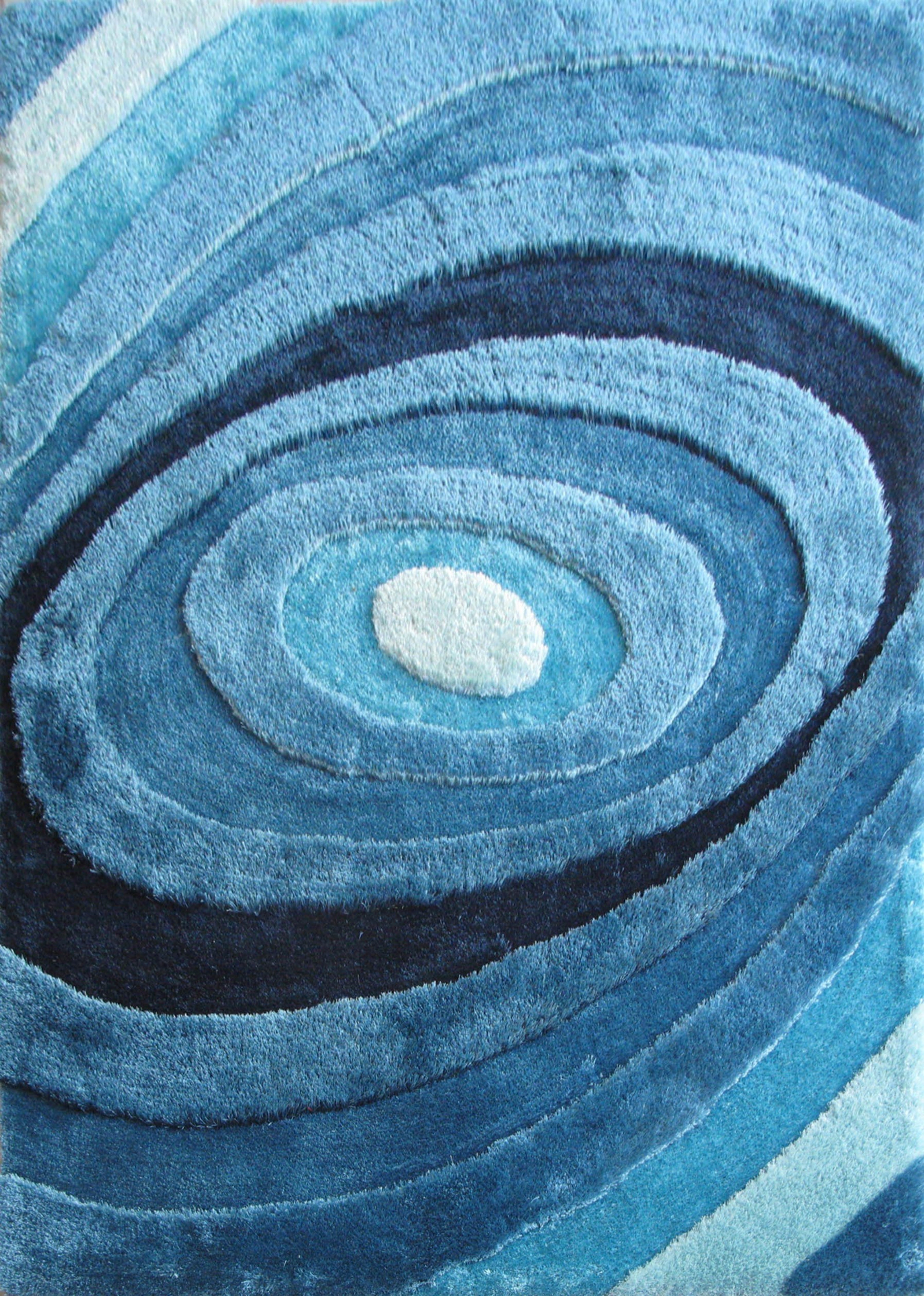 Soft Plush Fluffy Circle Design Shag Area Rug/Carpet