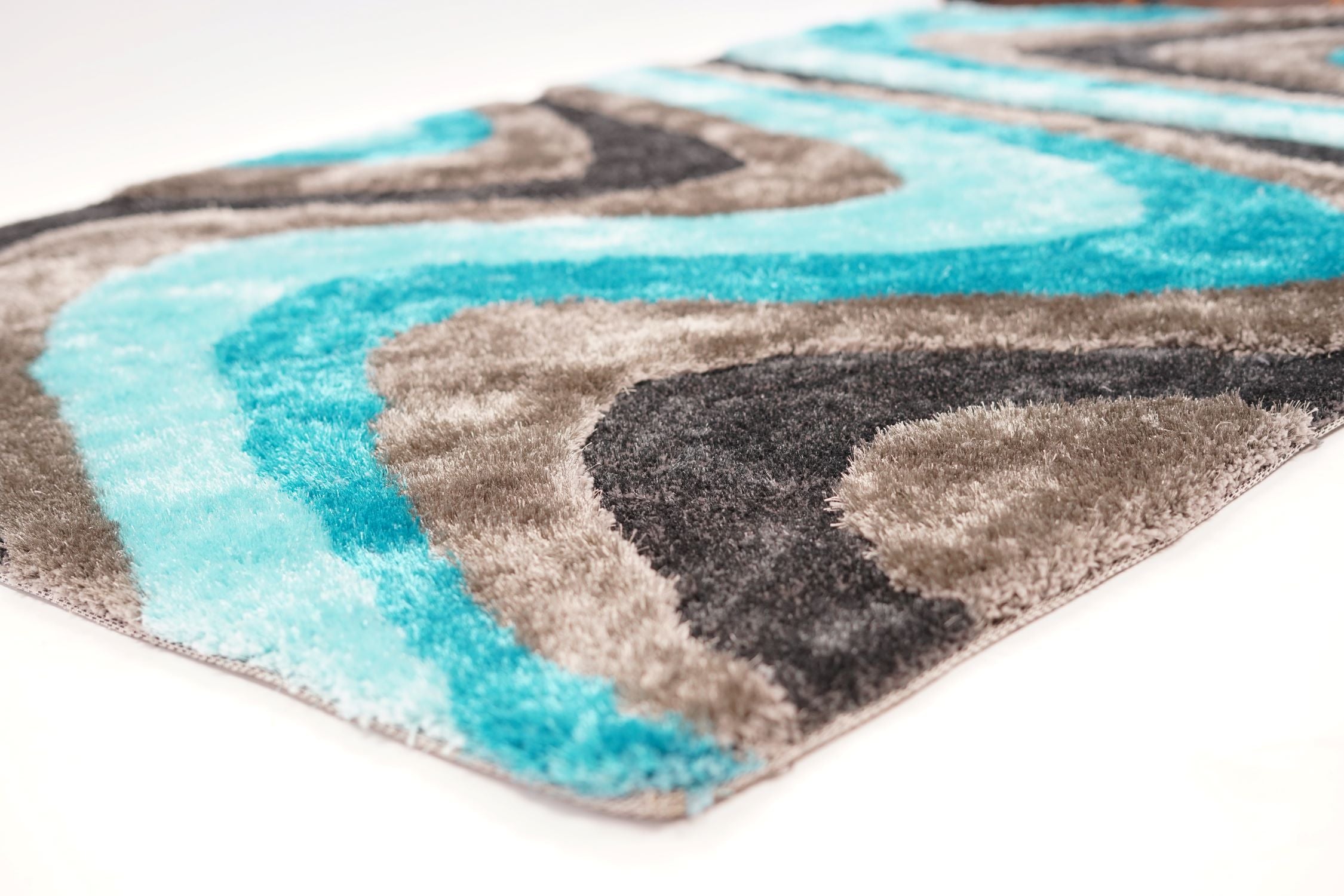 Soft Plush Fluffy Wavy Design Shag Area Rug/Carpet