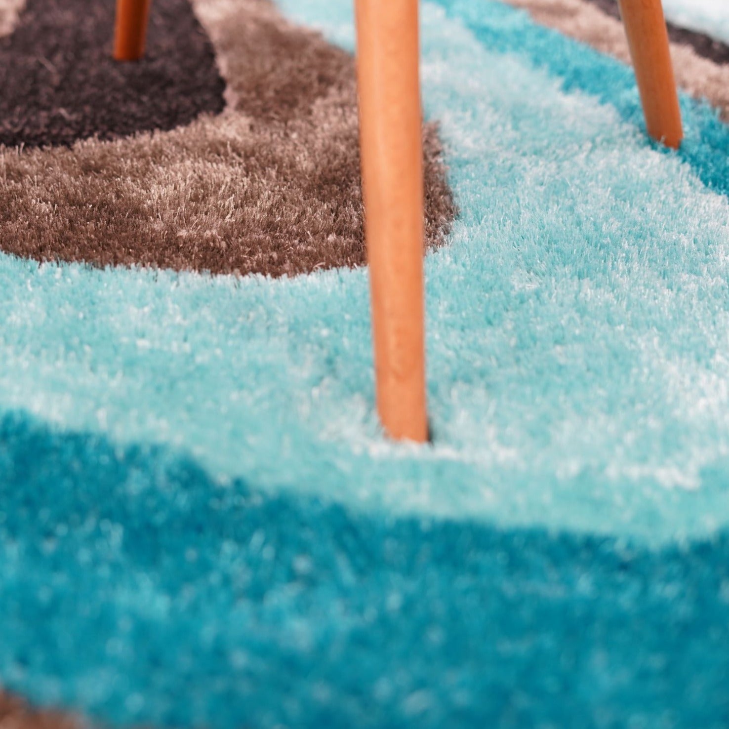 Soft Plush Fluffy Wavy Design Shag Area Rug/Carpet