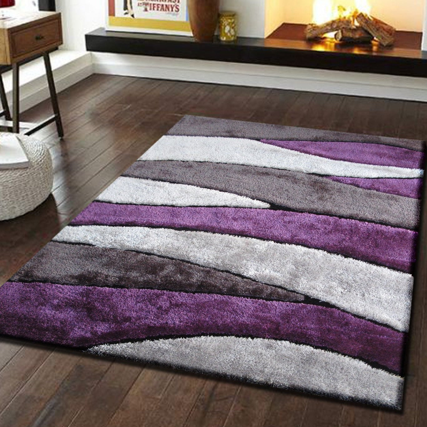 Living Shag Waves Soft Plush Design 3D Effect Area Rug/ Carpet