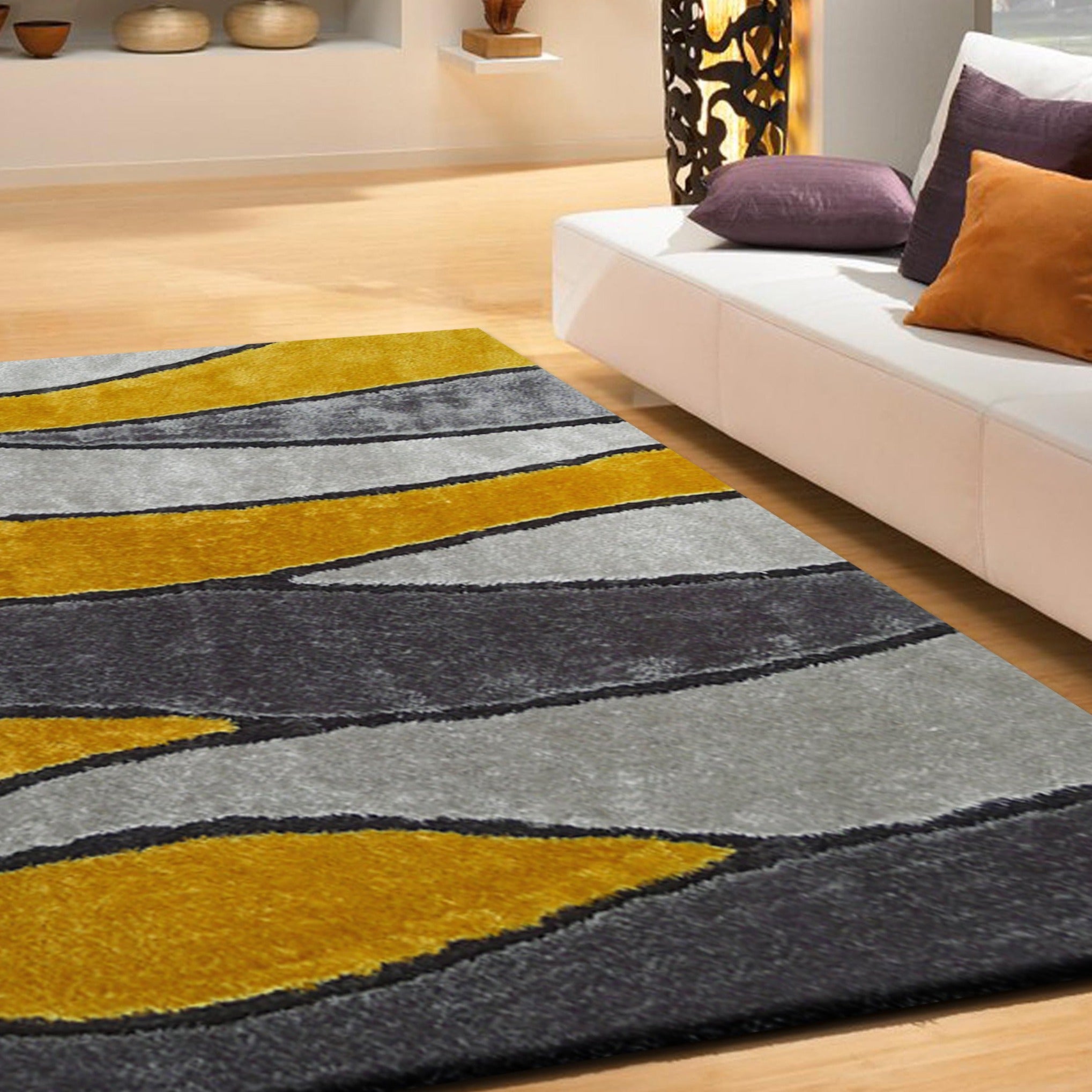 Living Shag Waves Soft Plush Design 3D Effect Area Rug/ Carpet