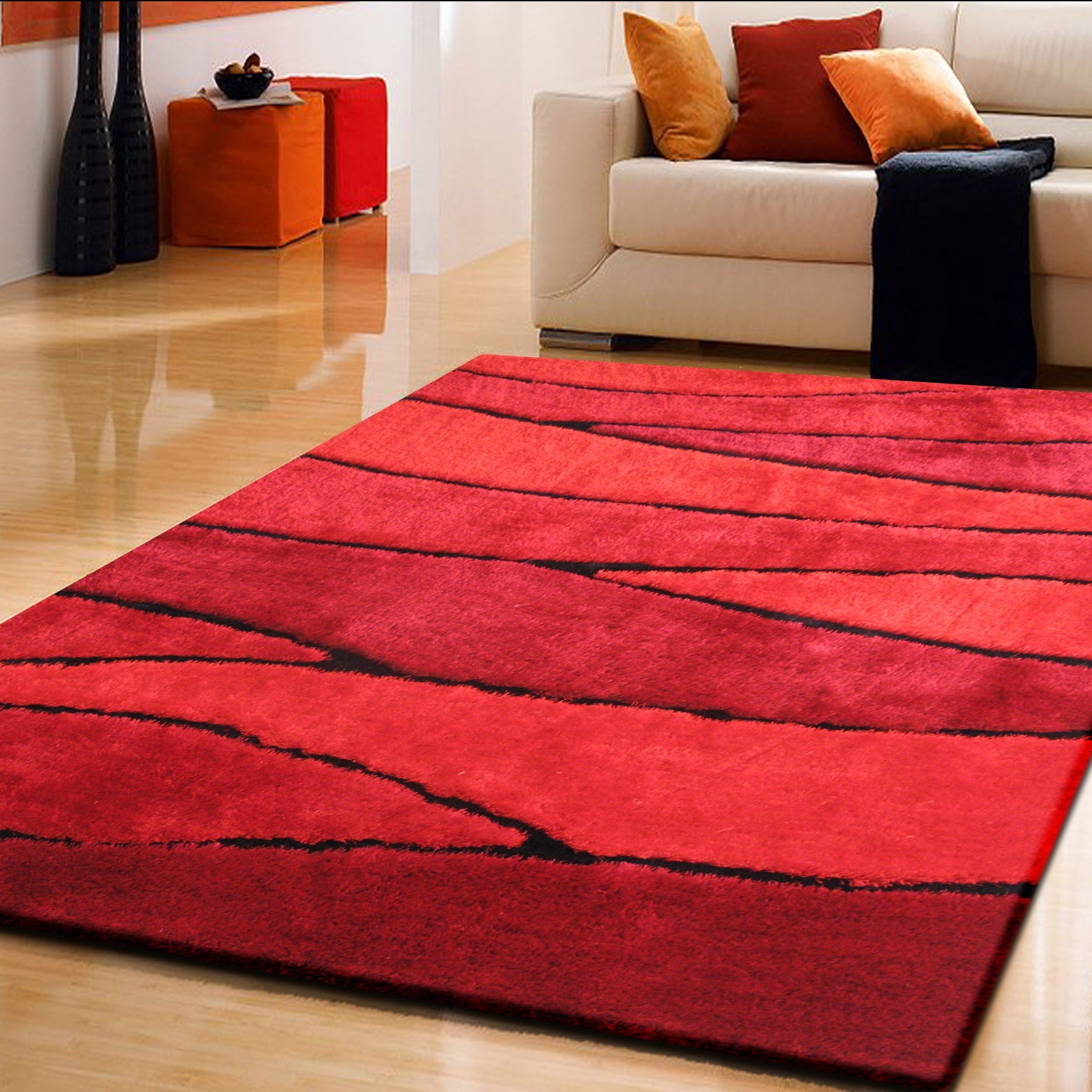 Living Shag Waves Soft Plush Design 3D Effect Area Rug/ Carpet