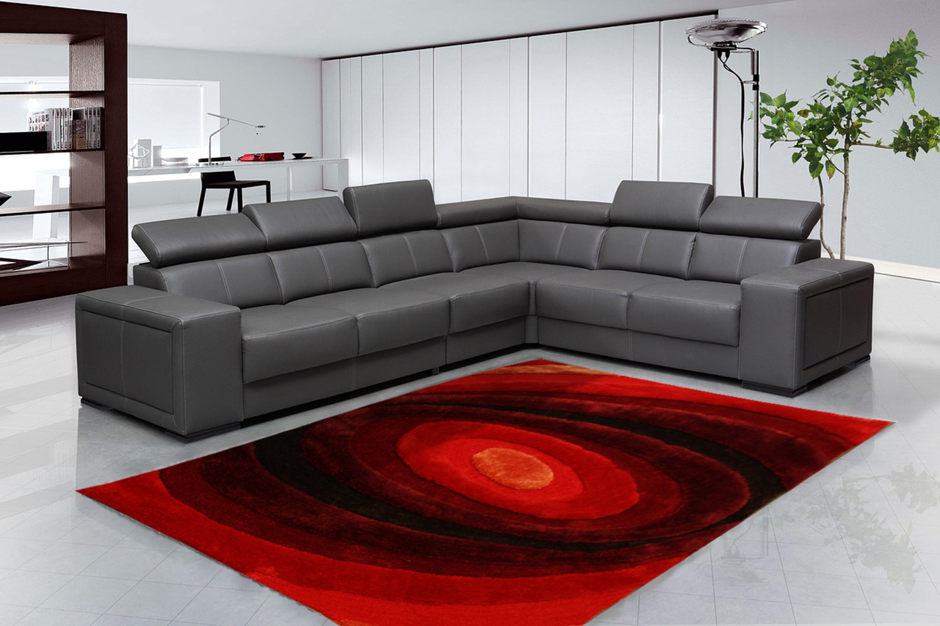 Soft Plush Fluffy Circle Design Shag Area Rug/Carpet