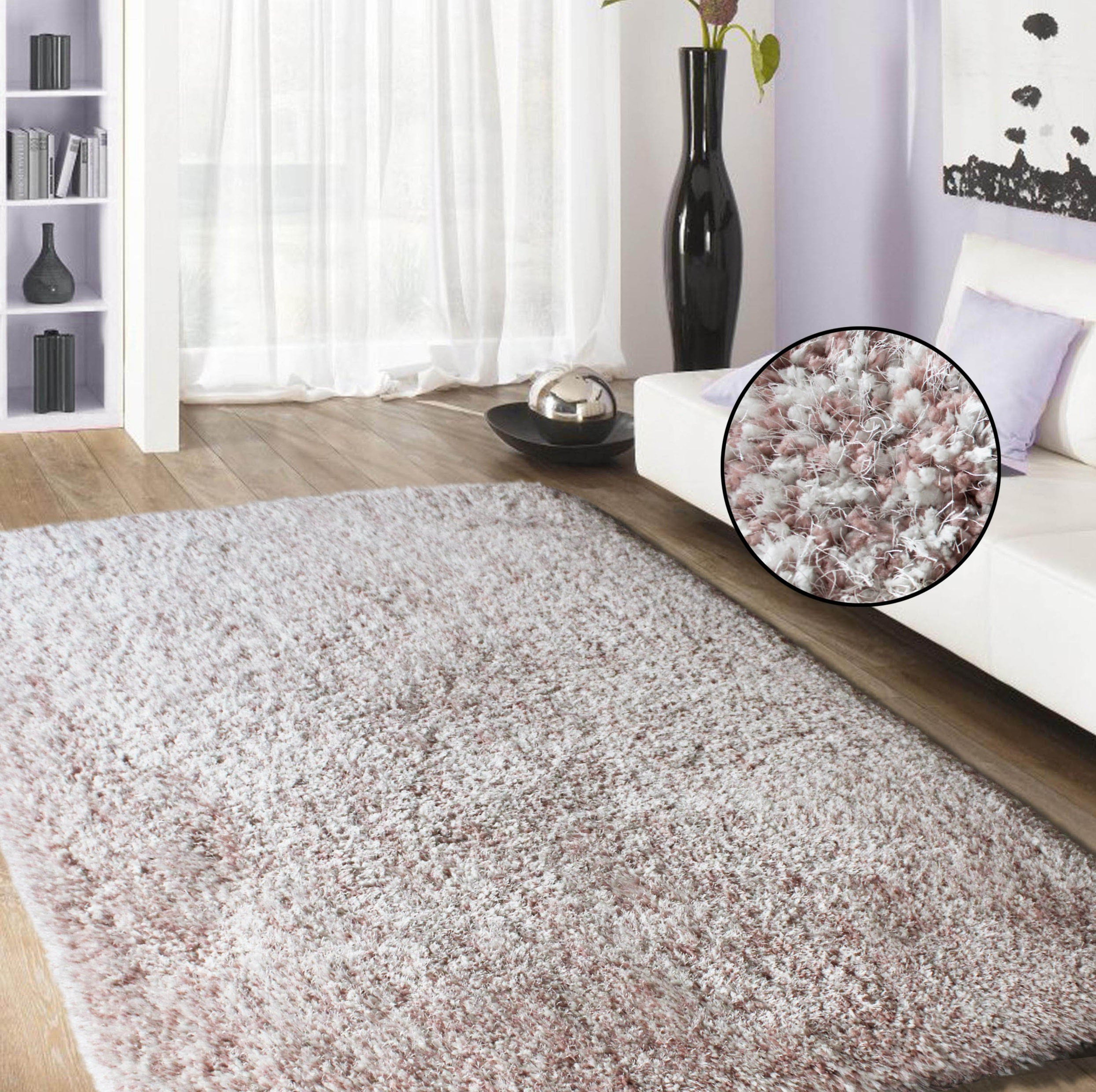 Plush Fluffy Soft Shinny Multi Textural Shag Area Rug/Carpet
