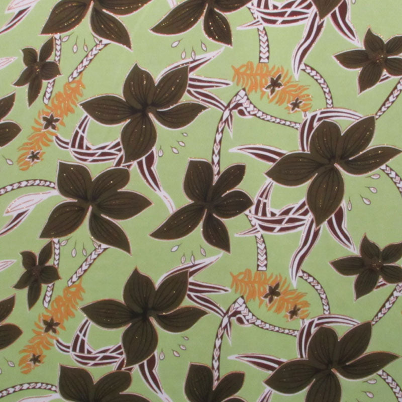 Large All Over Plumeria Glitter Polyester Fabric | Islands Fabric