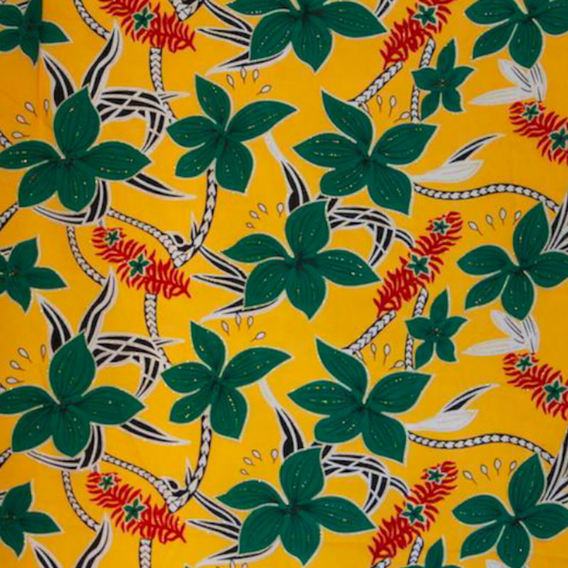 Large All Over Plumeria Glitter Polyester Fabric | Islands Fabric