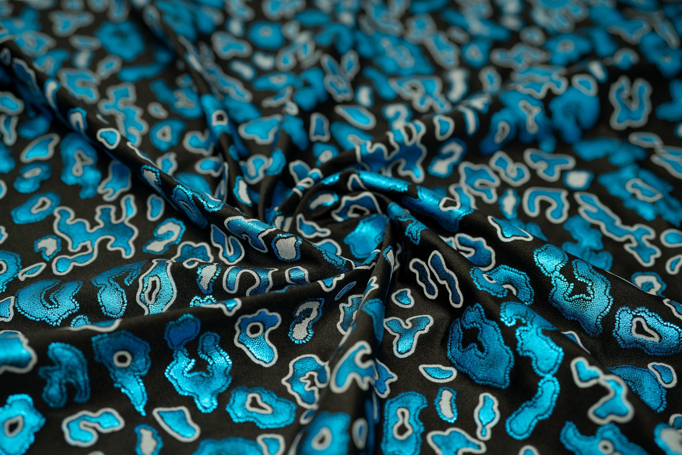 Leo Party Foil Printed Spandex Fabric | Blue Moon Fabrics