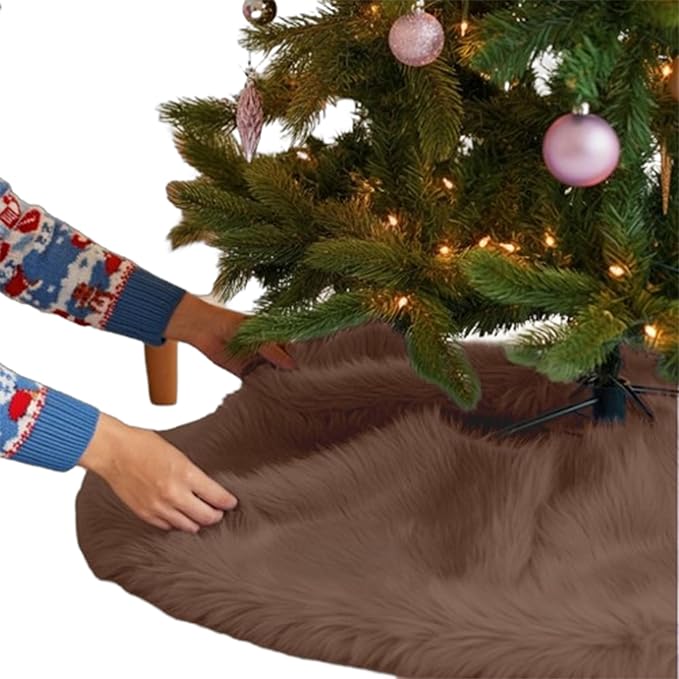 Premium Faux Fur Christmas Tree Skirt - 60 Inch | Luxurious Decoration
