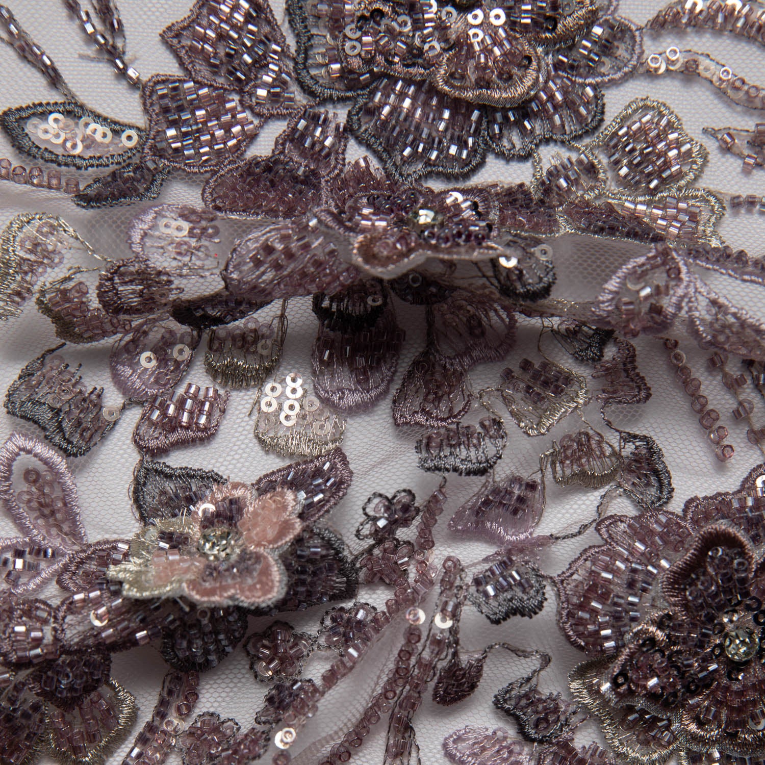 Tulle Lace Fabric Embroidered with Incredible Floral Design 52" Wide | Exquisite Fabric