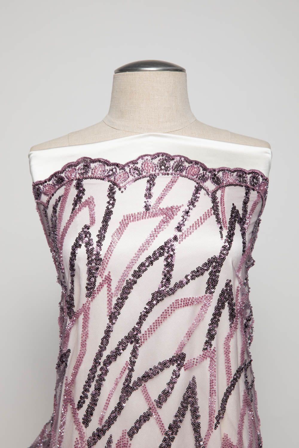 Tulle Lace Fabric Embroidered with Sequins and Stylish Design 52" Wide | Exquisite Fabric