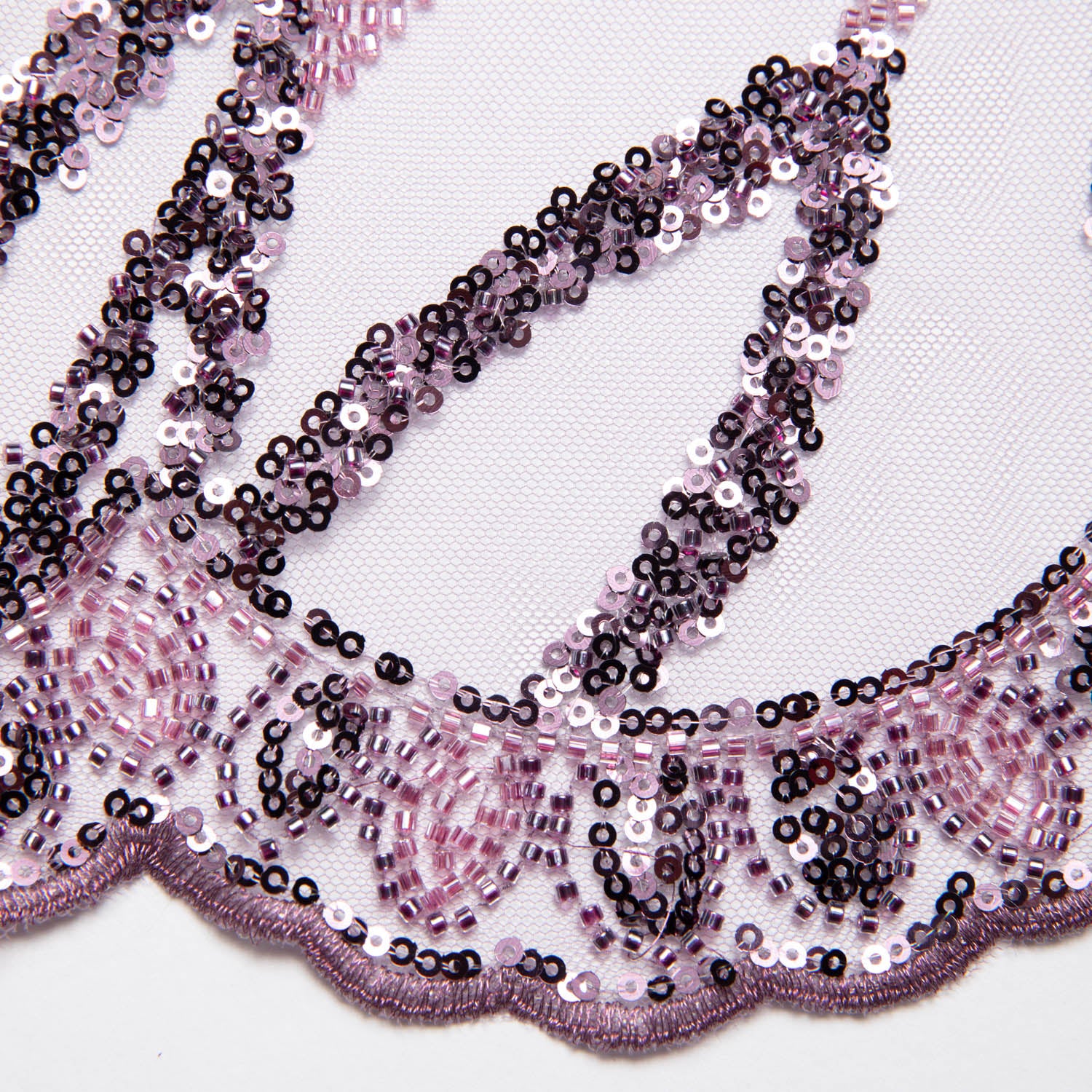Tulle Lace Fabric Embroidered with Sequins and Stylish Design 52" Wide | Exquisite Fabric