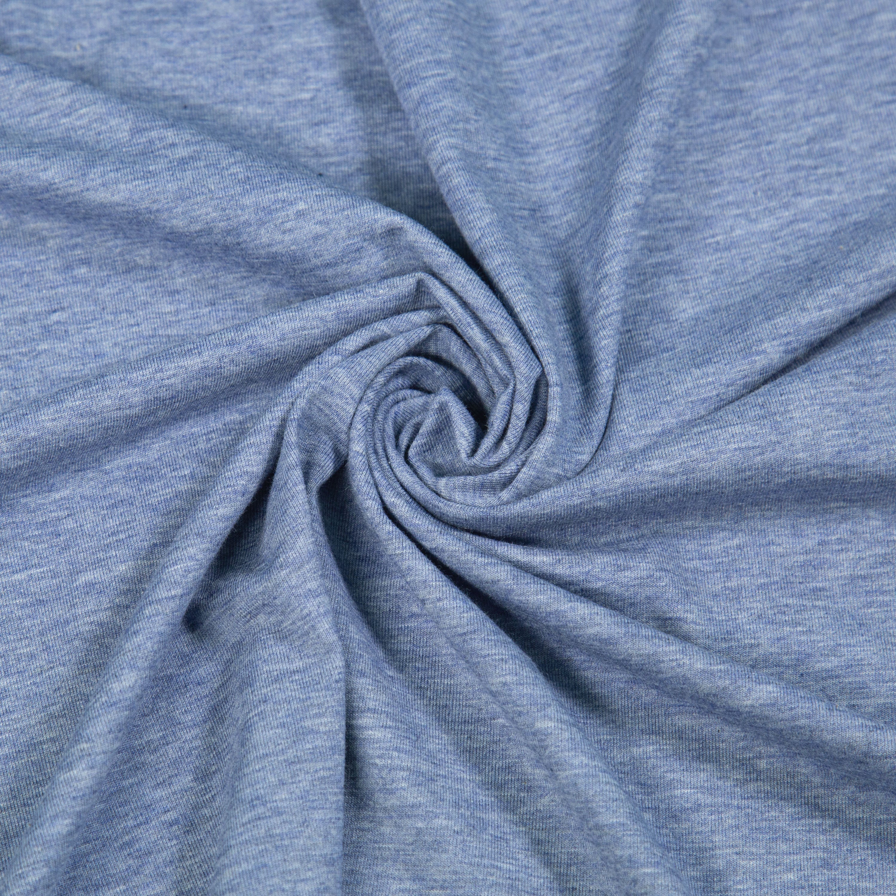 Cotton Spandex Jersey Knit Fabric – 10 oz 4-Way Stretch | Lt. Denim