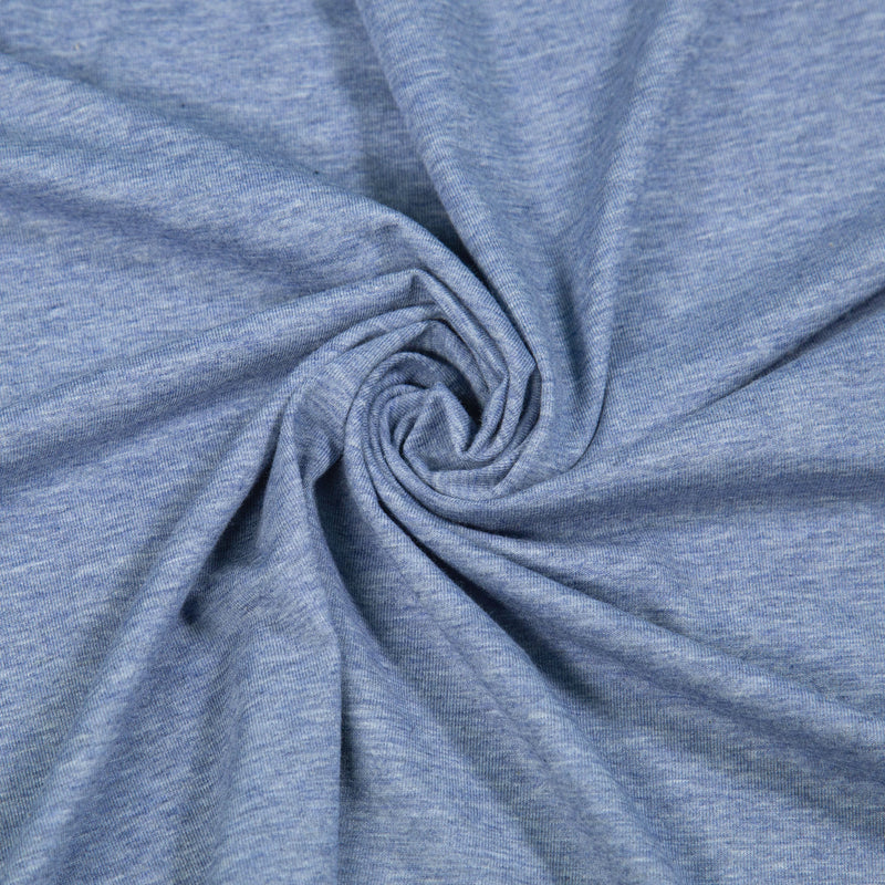 Cotton Spandex Jersey Knit Fabric – 10 oz 4-Way Stretch | Lt. Denim 2 Tone