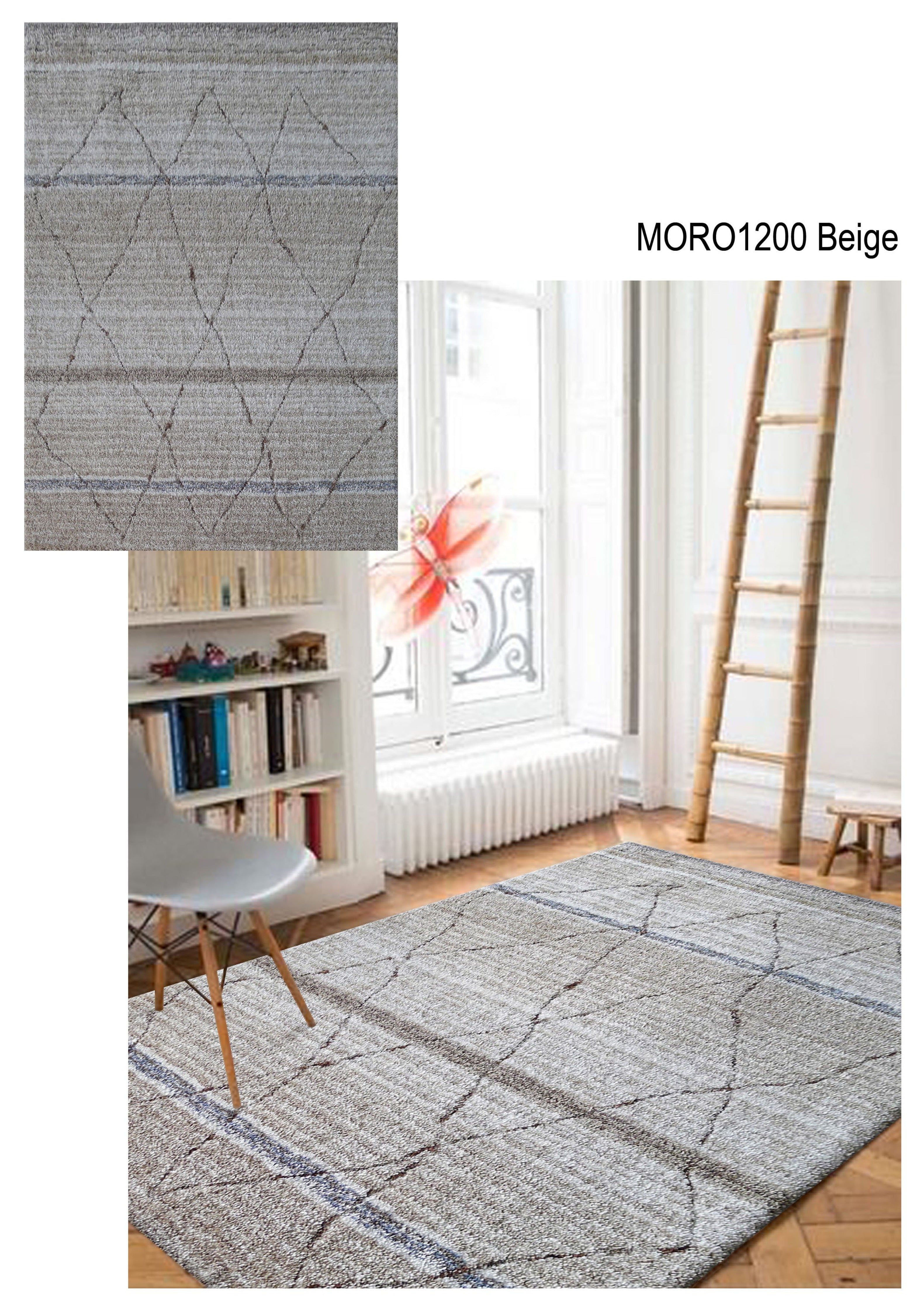 Moroccan Shag blue / Natural Color Fade Area Rug