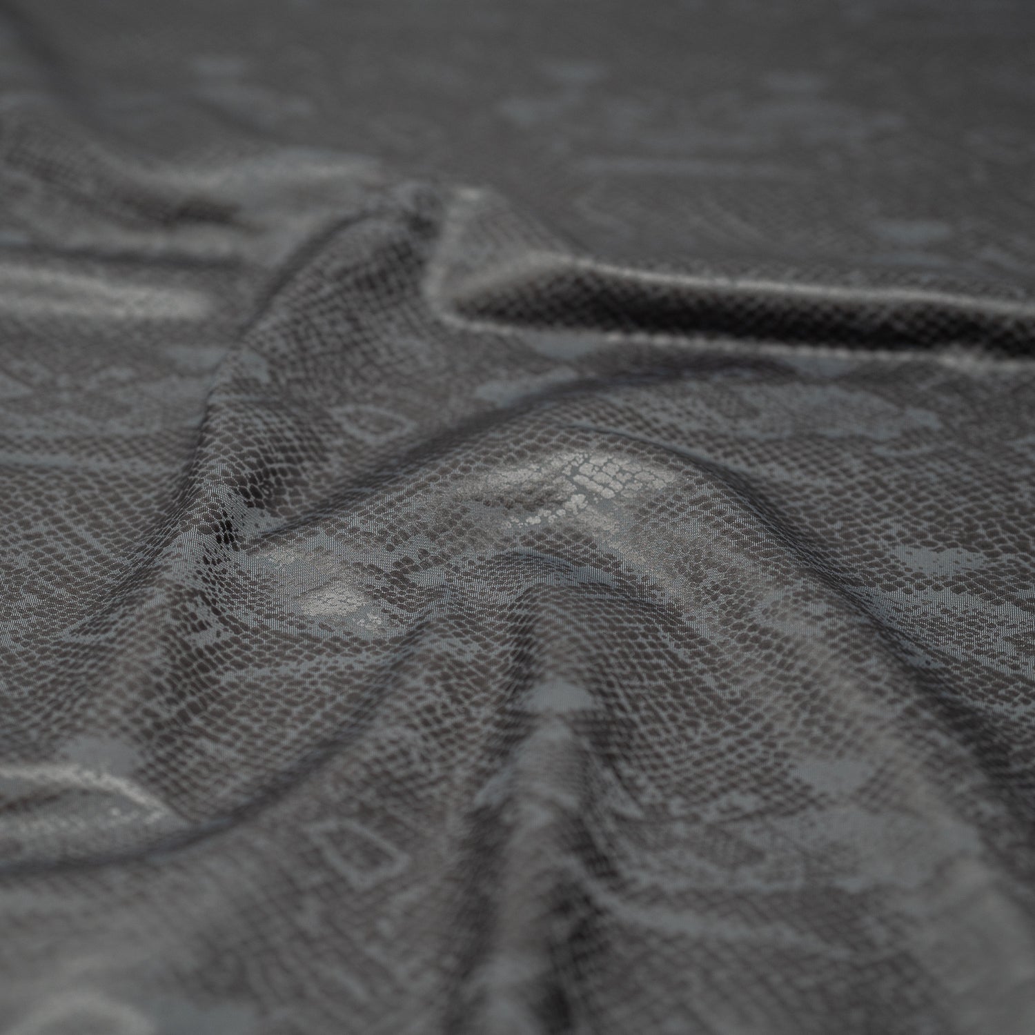Medusa Snake Skin Foil Printed Spandex Fabric | Blue Moon Fabrics