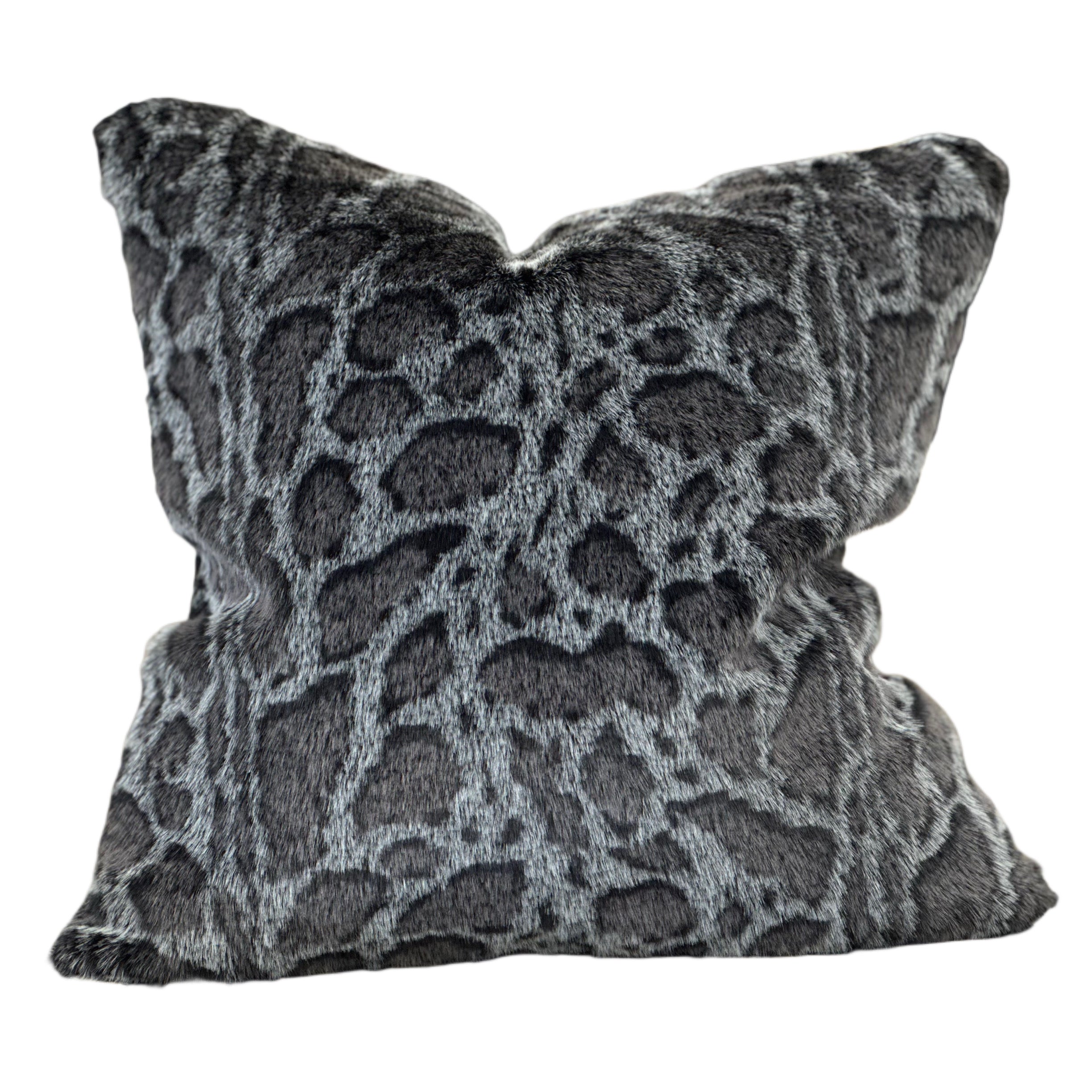 Soft Luxury Faux Mink Pillow - MINKO 12 Black Leopard