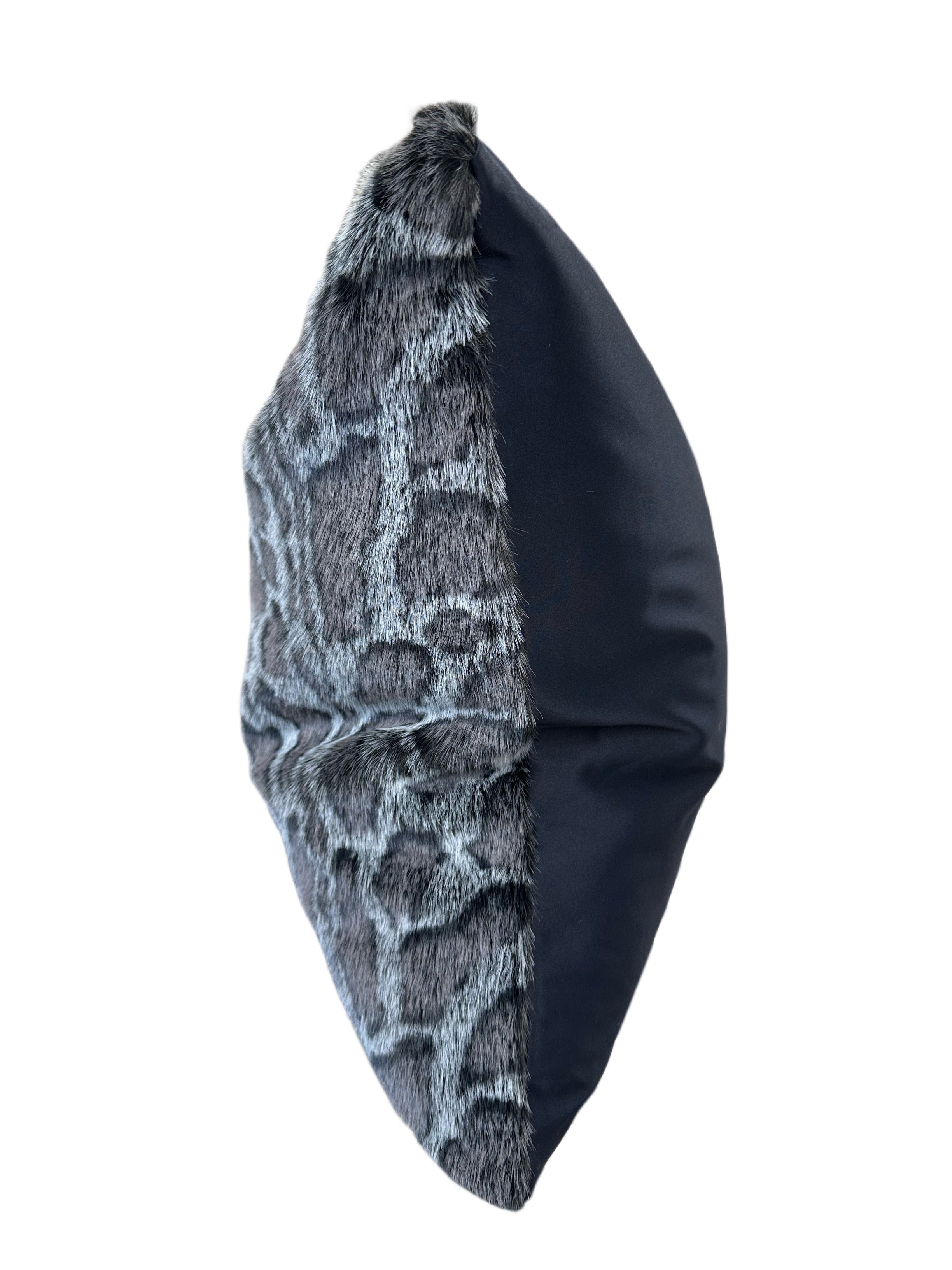 Soft Luxury Faux Mink Pillow - MINKO 12 Black Leopard