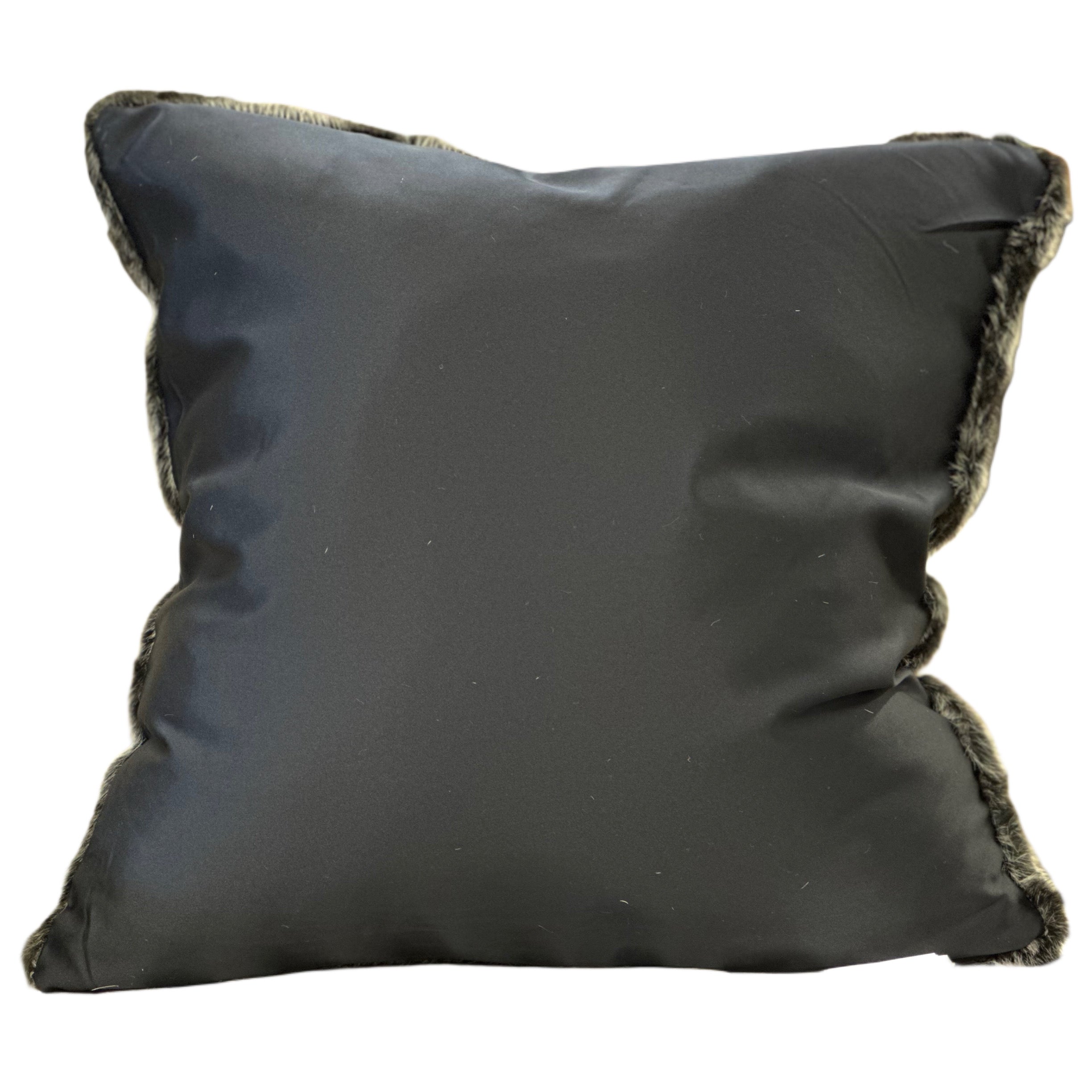 Soft Luxury Faux Mink Pillow - MINKO 13 Black Stripe