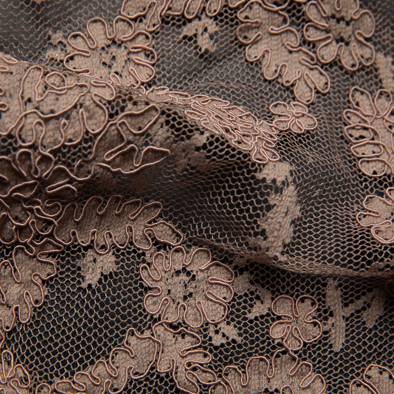 Re-Embroidered Lace Fabric with Cord and Extravagant Floral Design | Exquisite Fabric