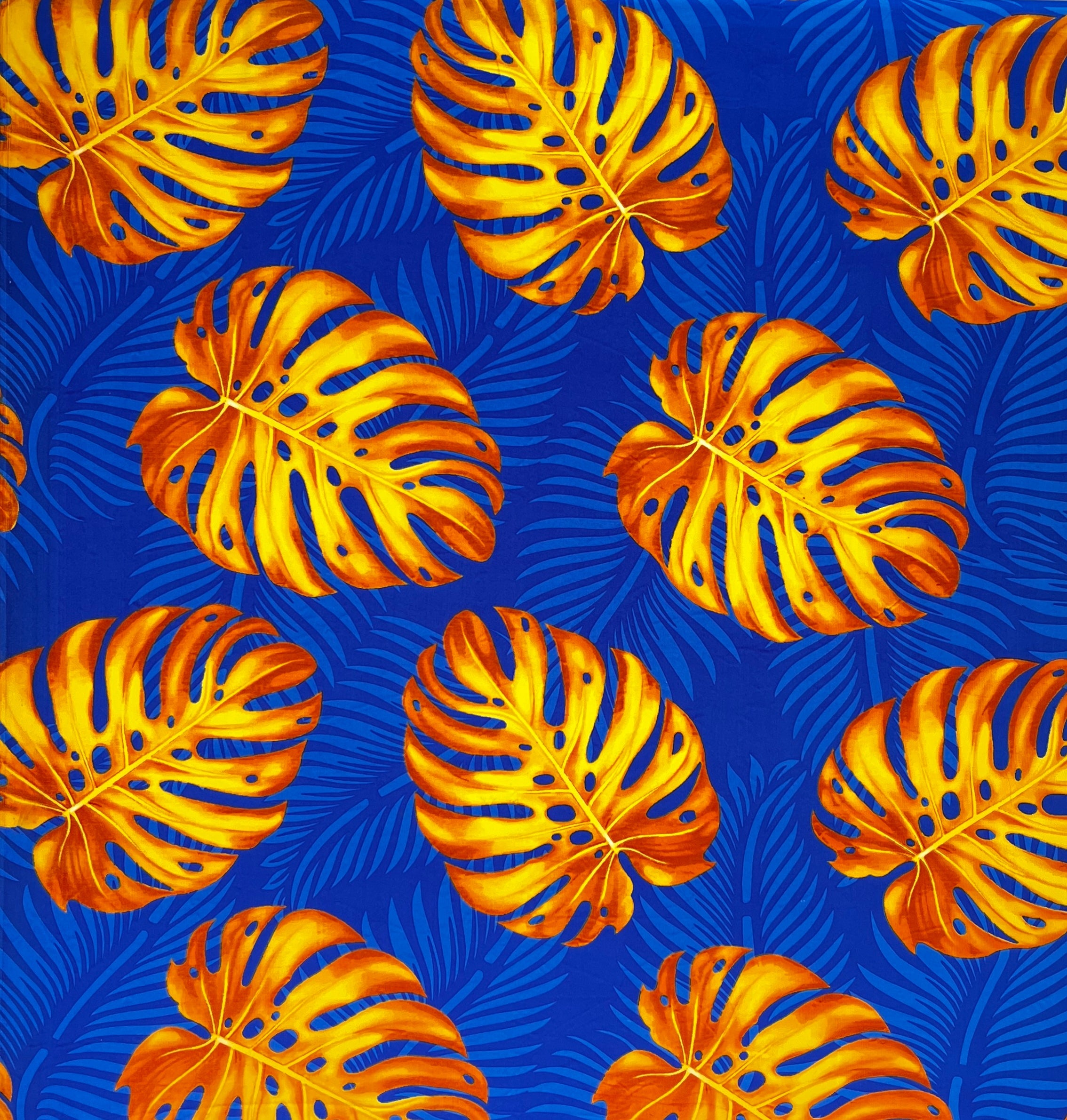 Monstera Dypsis Lutescens Leaves Peachskin Fabric | Islands Fabric