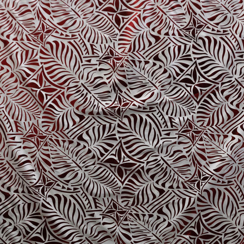 Monstera Leaf Tiare Polyester Foil Fabric | Islands Fabric