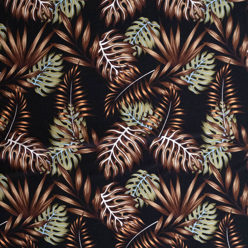 Monstera & Split Leaves Rayon Fabric | Islands Fabric