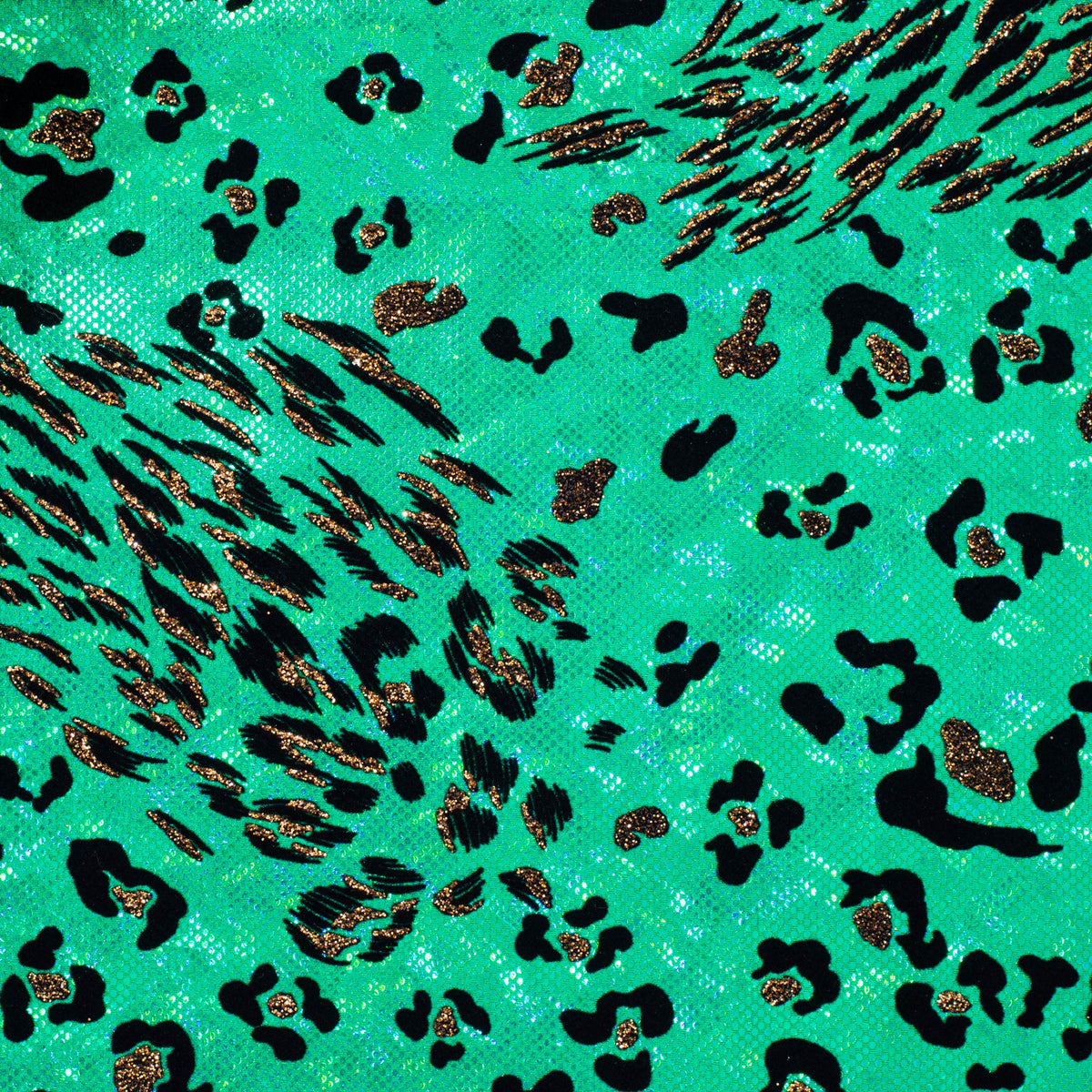 Leopard Flocked 4-Way Stretch Nylon Spandex Fabric l SPANDEX PALACE