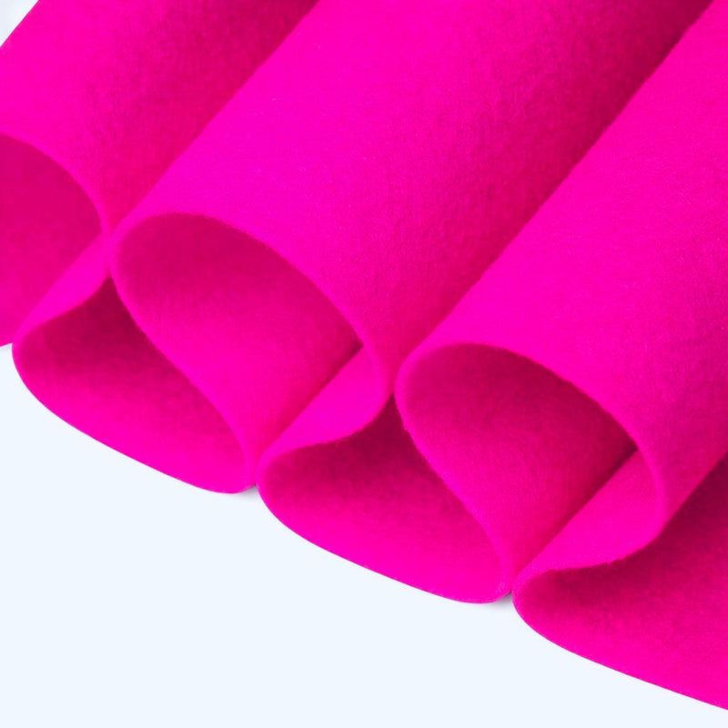 Acrylic Felt Fabric 1.6mm – Neon Pink 72" Wide, 160 GSM | By the Yard
