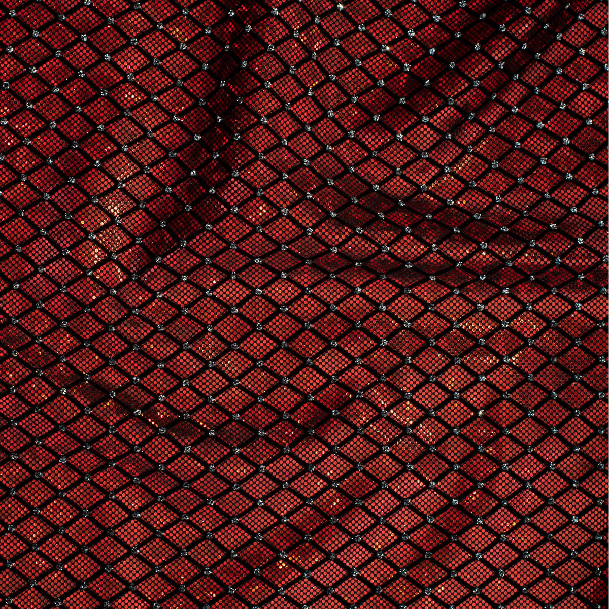 Diamond Flocking Hologram and Glitter on Stretch Nylon Spandex Tricot Fabric | Spandex Palace