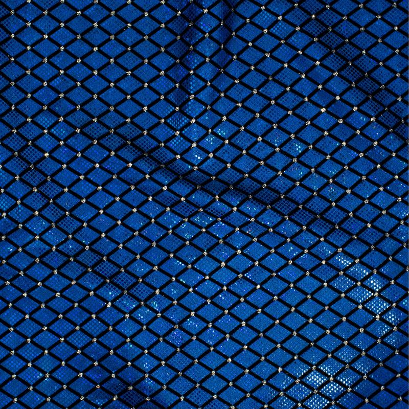 Diamond Flocking Hologram and Glitter on Stretch Nylon Spandex Tricot Fabric | Spandex Palace