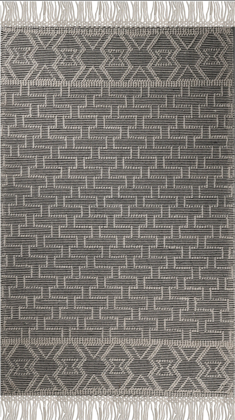 Hand Made Bohemian Natural Wool Rug