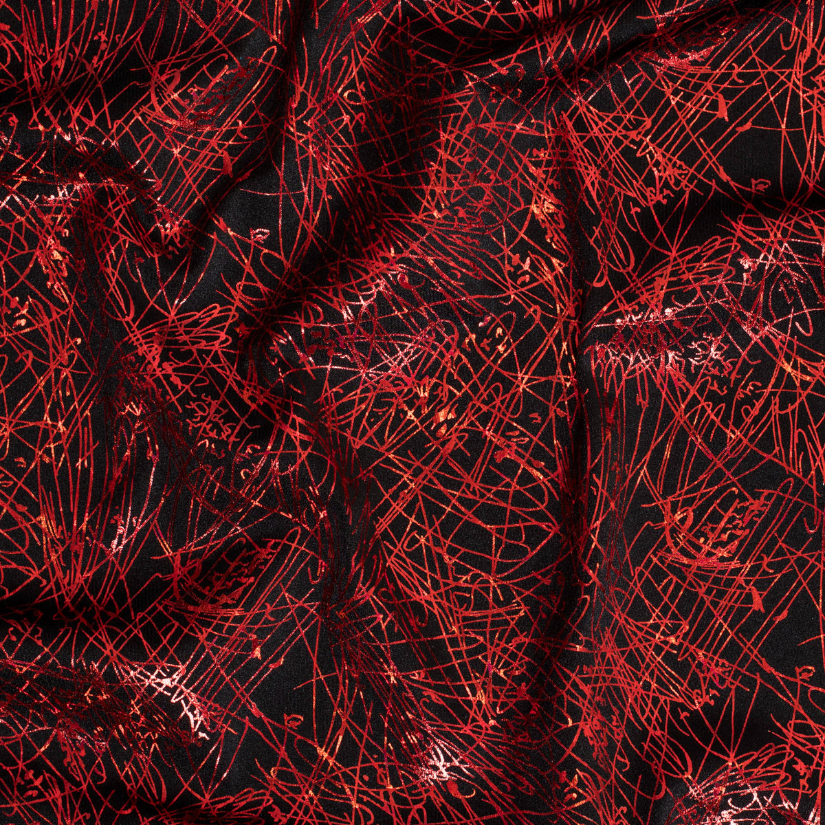 Stretch Nylon Spandex Fabric with Dancing Splash Hologram Foil | Spandex Palace