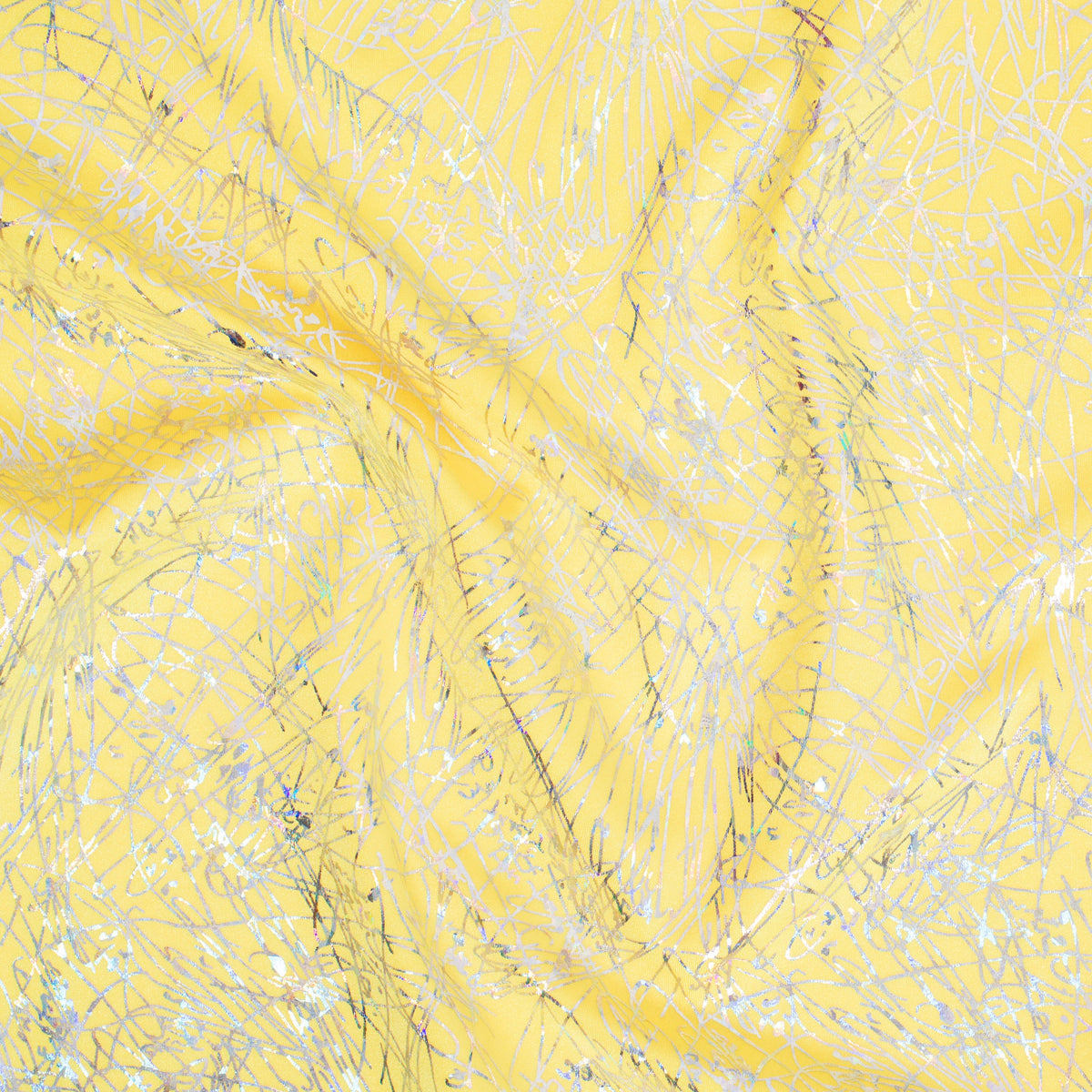 Stretch Nylon Spandex Fabric with Dancing Splash Hologram Foil | Spandex Palace