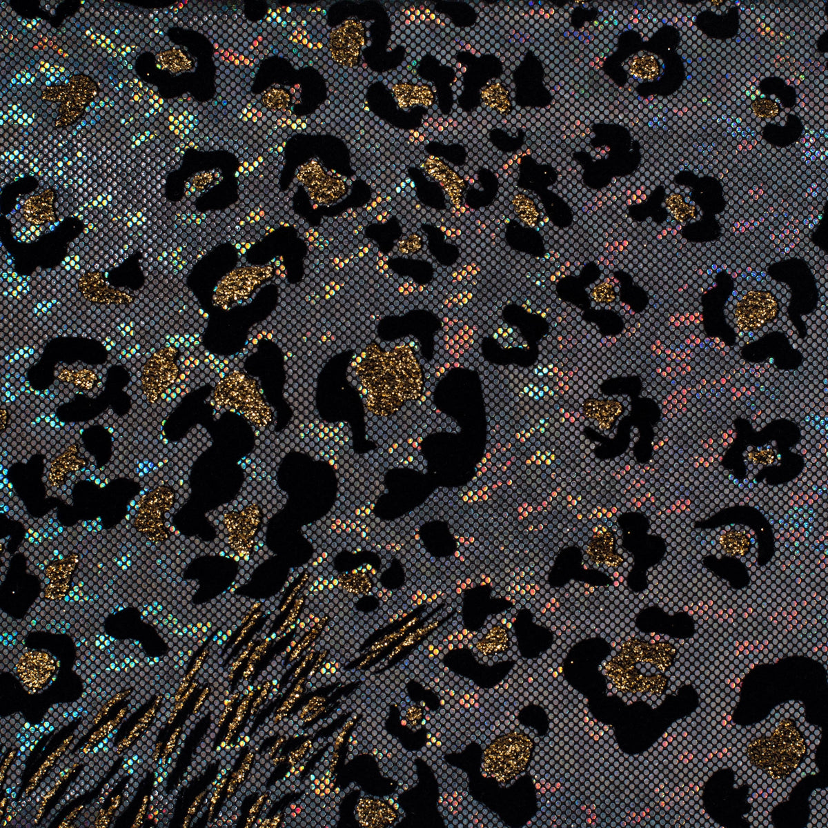 Leopard Flocked 4-Way Stretch Nylon Spandex Fabric l SPANDEX PALACE
