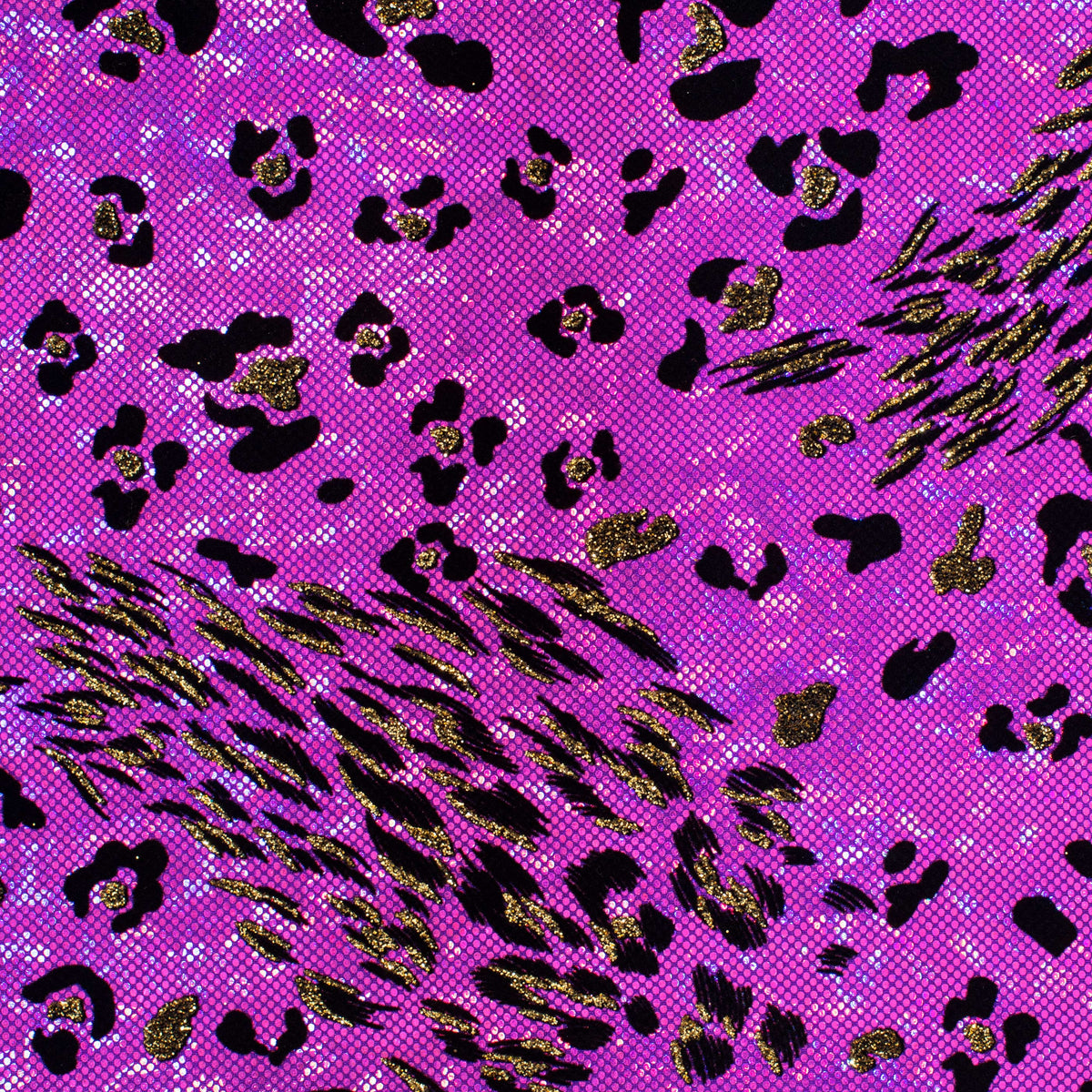 Leopard Flocked 4-Way Stretch Nylon Spandex Fabric l SPANDEX PALACE