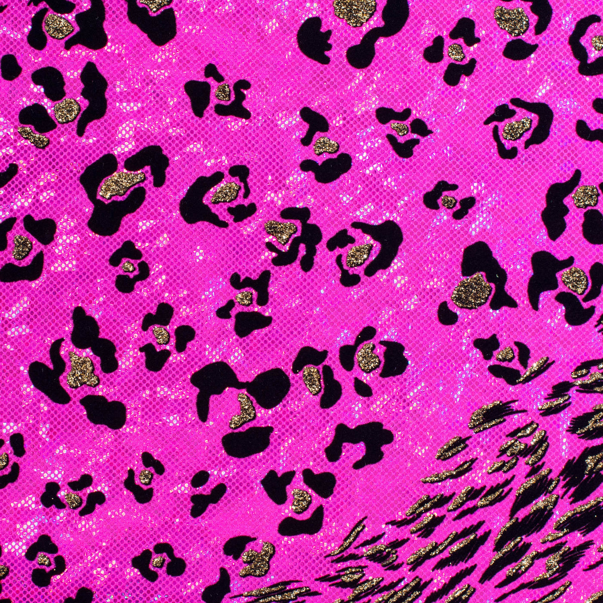 Leopard Flocked 4-Way Stretch Nylon Spandex Fabric l SPANDEX PALACE