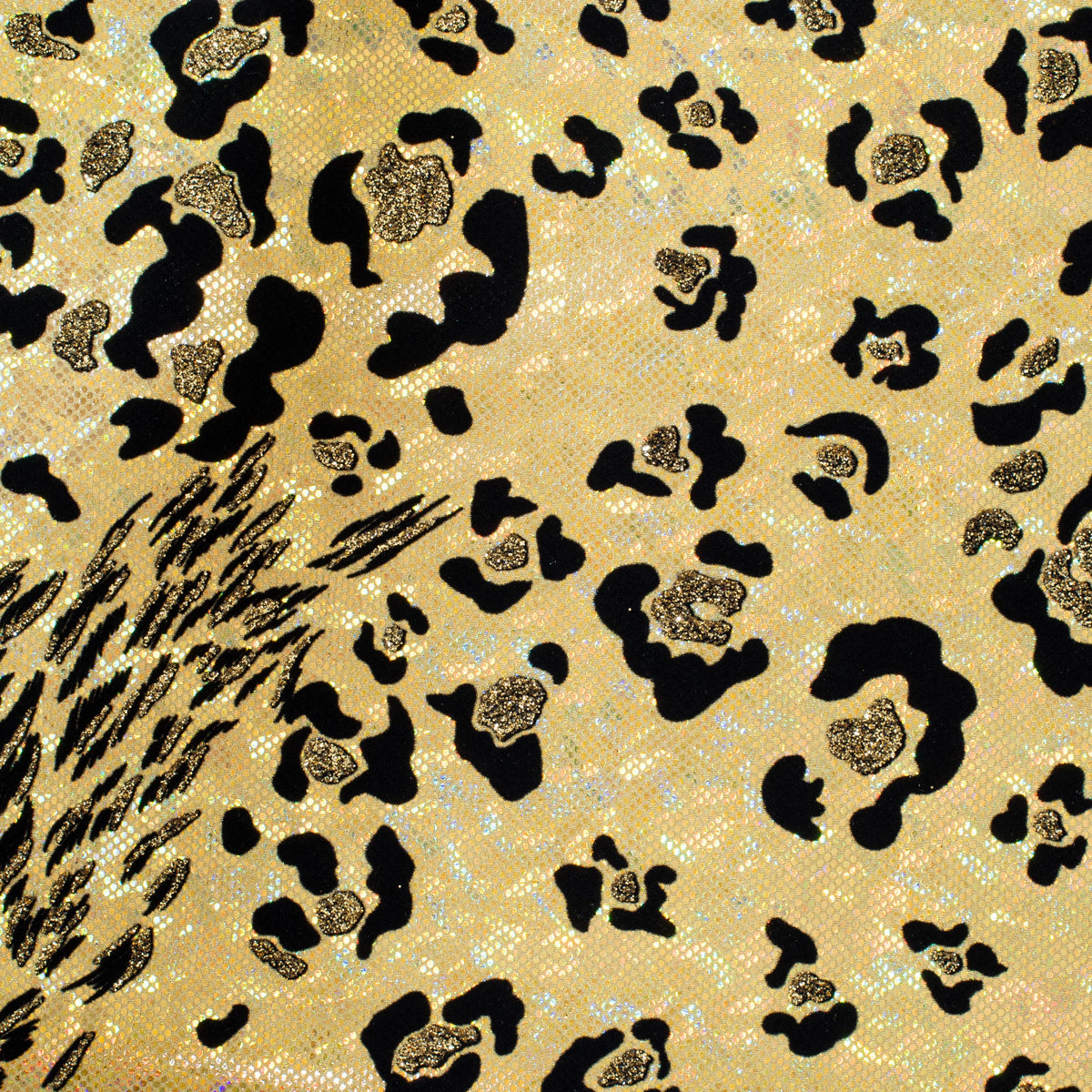 Leopard Flocked 4-Way Stretch Nylon Spandex Fabric l SPANDEX PALACE