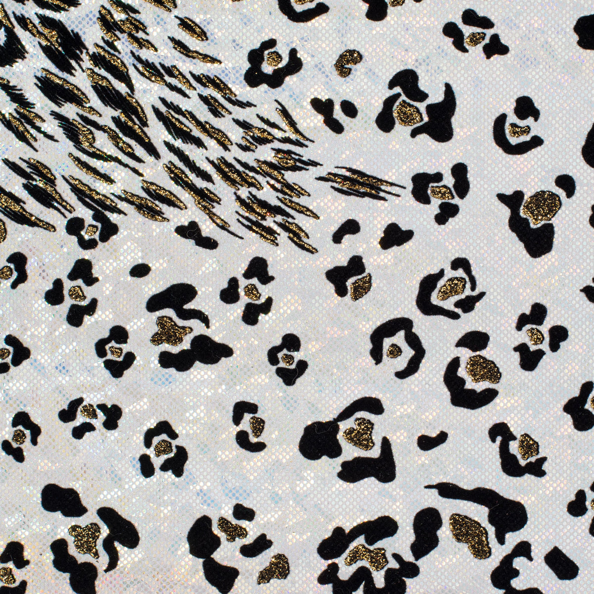 Leopard Flocked 4-Way Stretch Nylon Spandex Fabric l SPANDEX PALACE