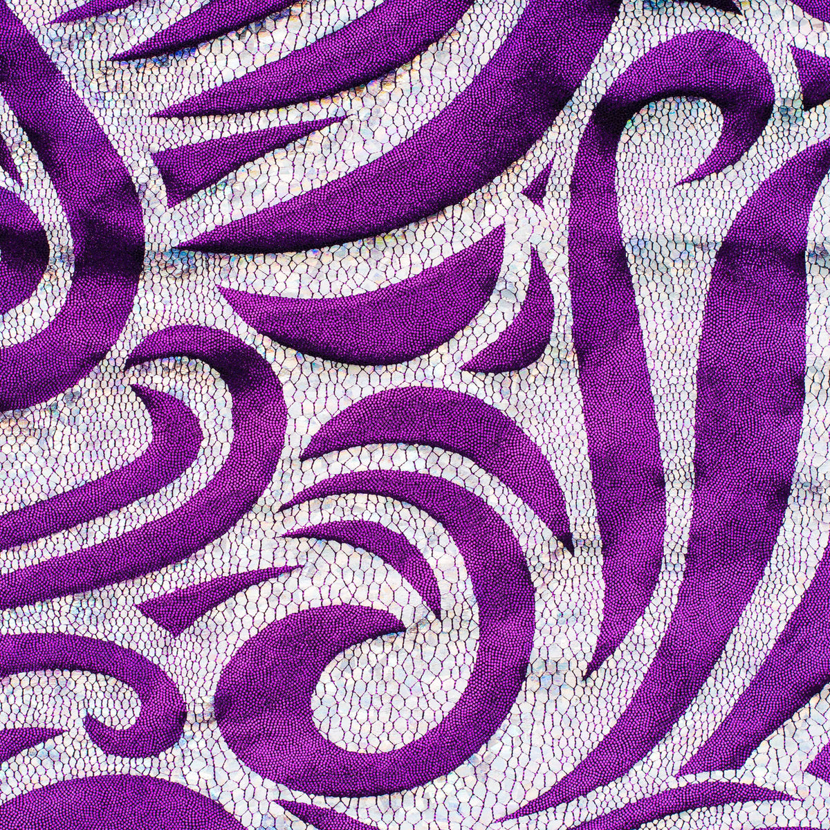 Stellar 4-Way Paisley Foggy Foil Nylon Spandex Fabric | Spandex Palace
