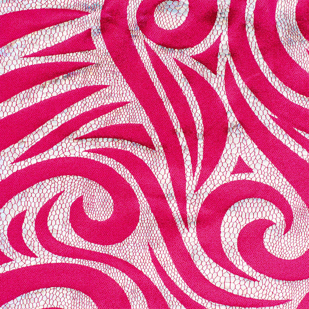 Stellar 4-Way Paisley Foggy Foil Nylon Spandex Fabric | Spandex Palace