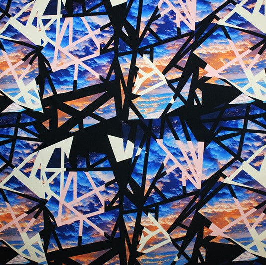 Geometrical Skies Printed Spandex | Blue Moon Fabrics