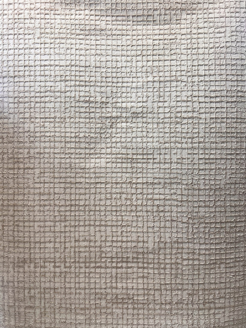 Squared Geometric Tone-on-Tone Rug in Creamy Sandy Beige with Mocha High-Low Texture - NUDE 26