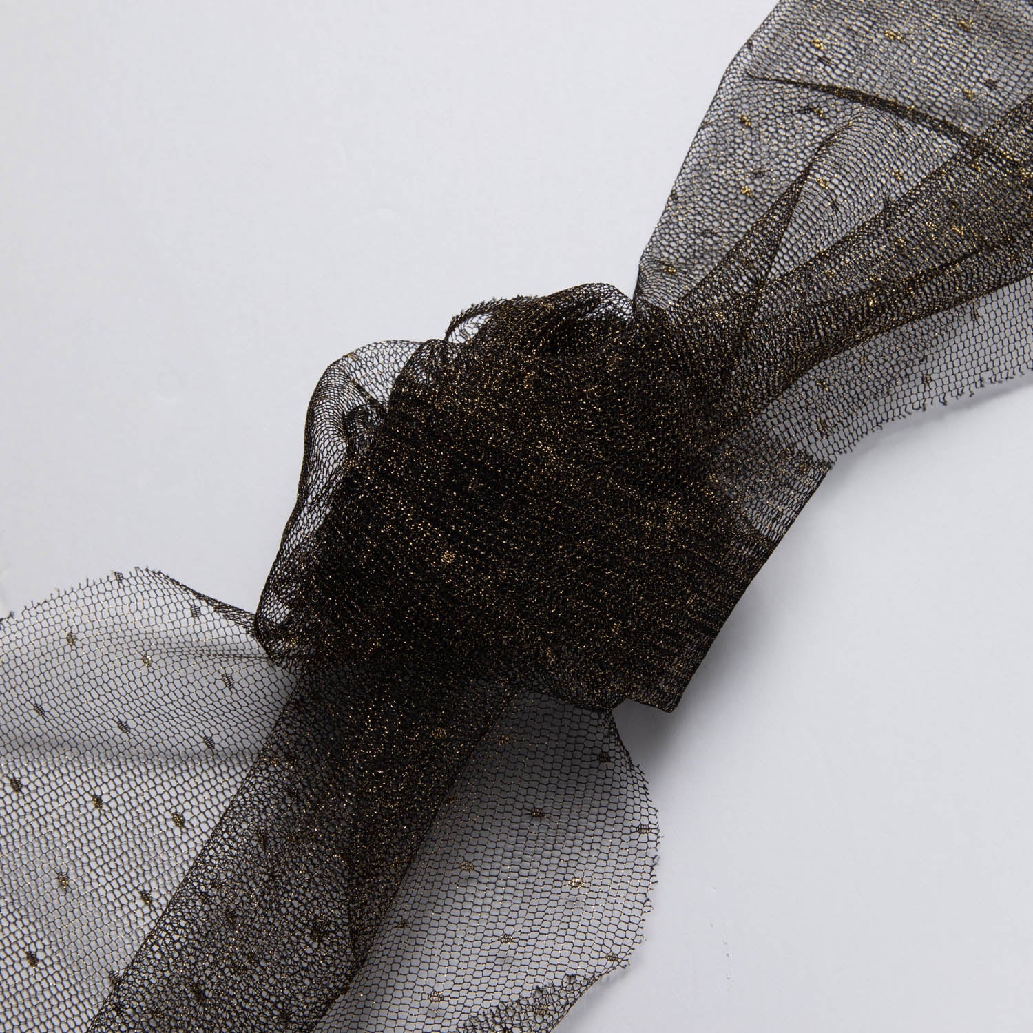 NYLON MX TULLE WITH DOT 58/60" Black Dotted Fabric - Exquisite Fabrics
