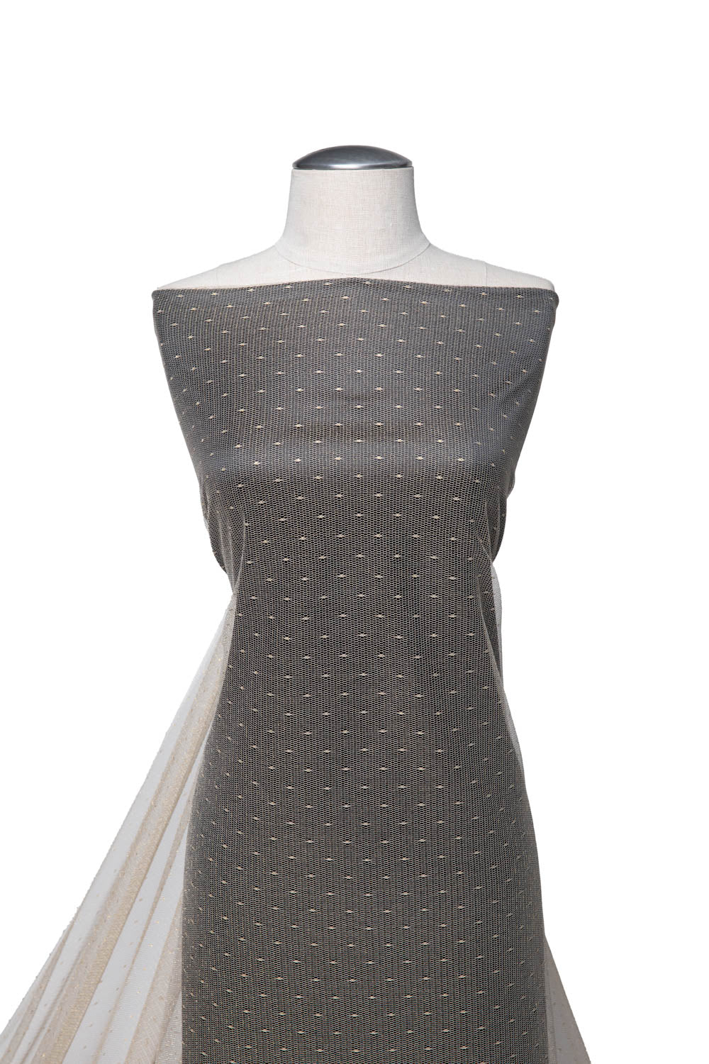NYLON MX TULLE WITH DOT 58/60" Gold Dotted Fabric - Exquisite Fabrics
